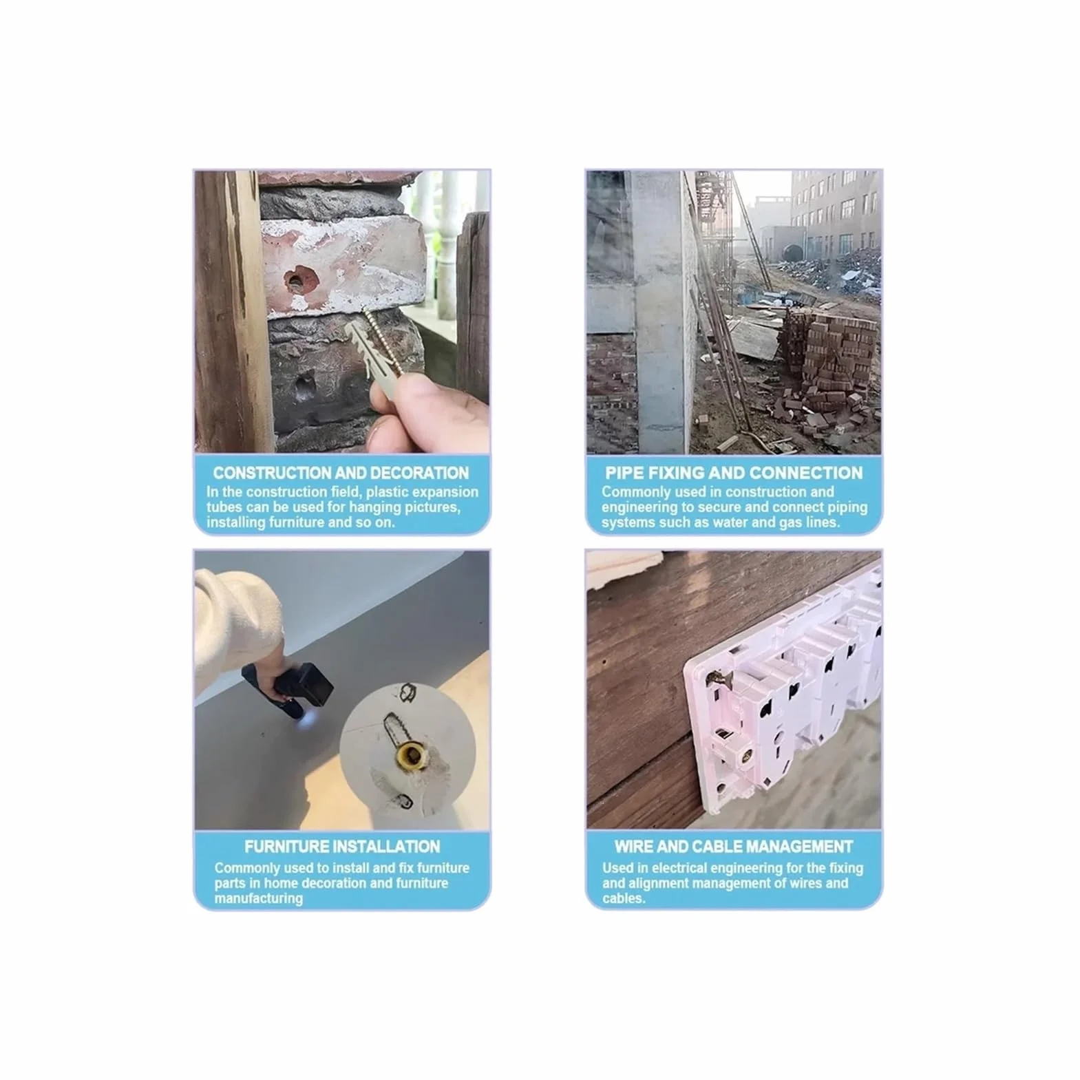 plastikowa rura rozprężna, kołki rozporowe, plastikowe kotwy ścienne do śrub samogwintujących M5-M14 25-75 mm 30 szt. (50 szt., M5 x 25)