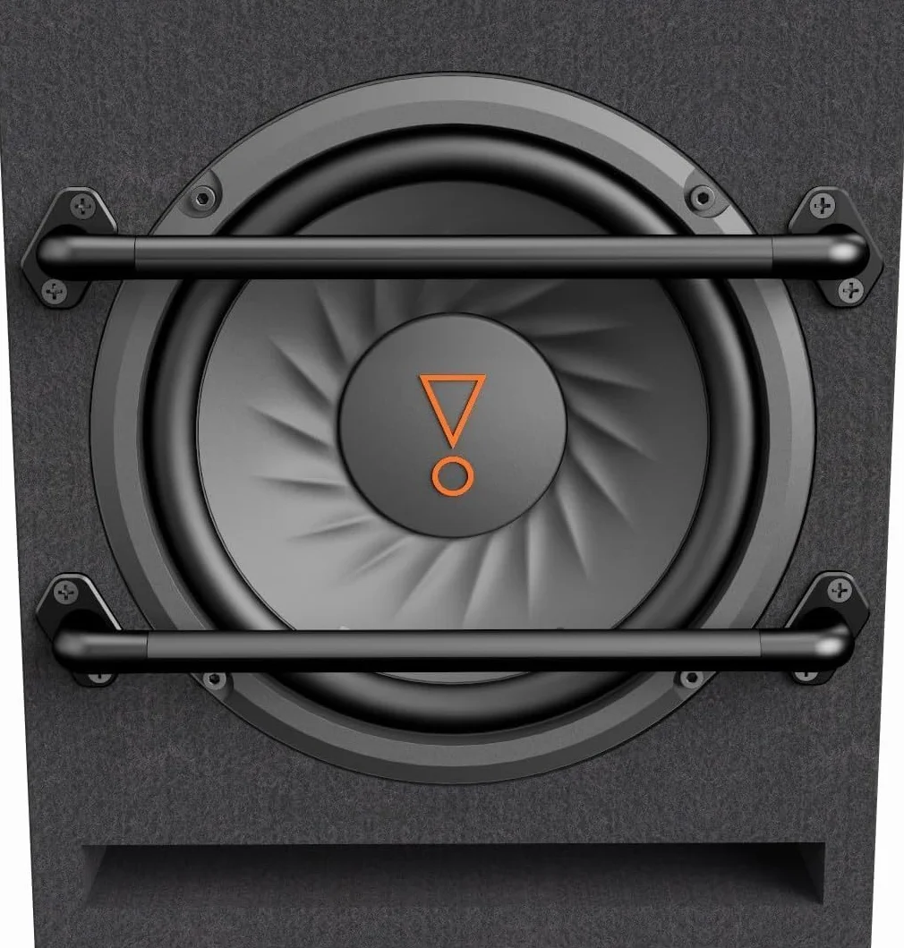 JBL BassPro 8 aktywnych subwooferów 8 cali (200 mm), 100 W RMS / 240 W szczyt, wbudowany wzmacniacz, bass reflex, wejścia RCA i wysoki poziom, wzmocnienie basów, pilot, kompaktowy i mocny
