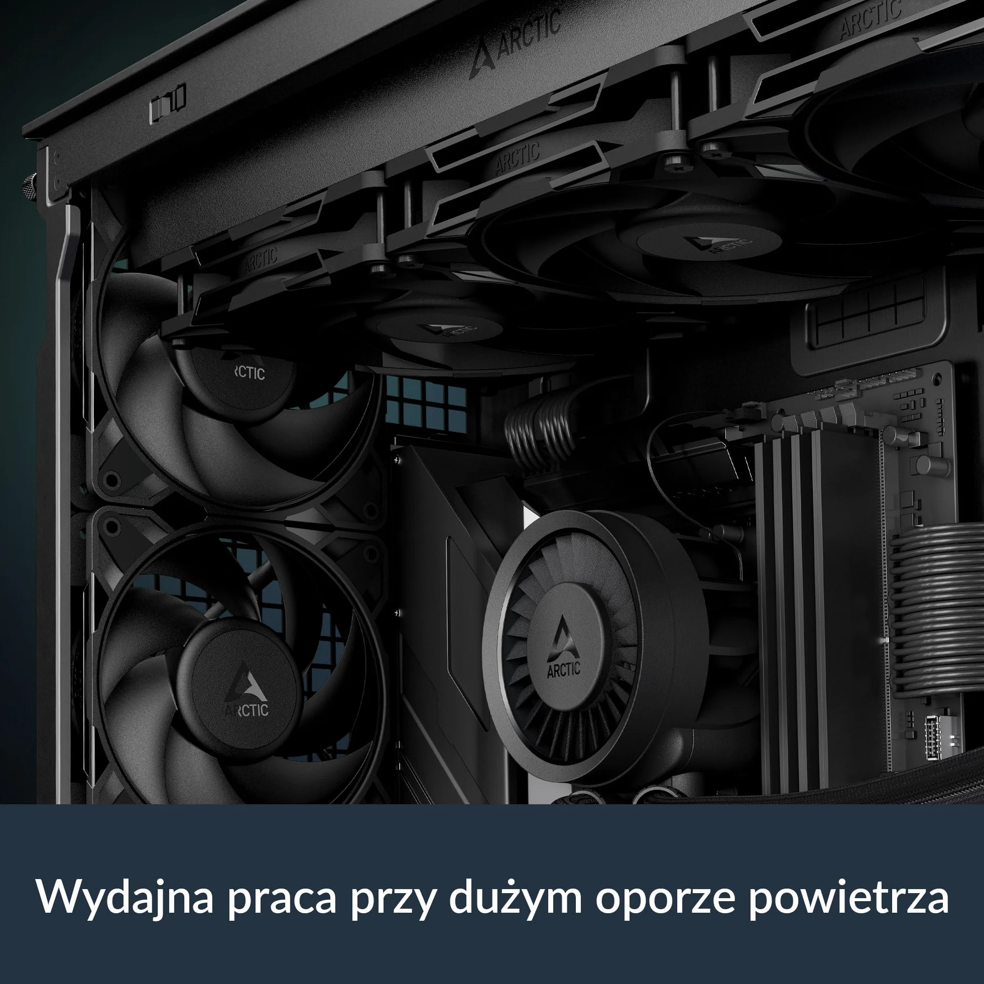 ARCTIC P12 Pro PST 5 Sztuk Wentylator PWM 120 mm 600-3000 rpm 0 RPM Czarny