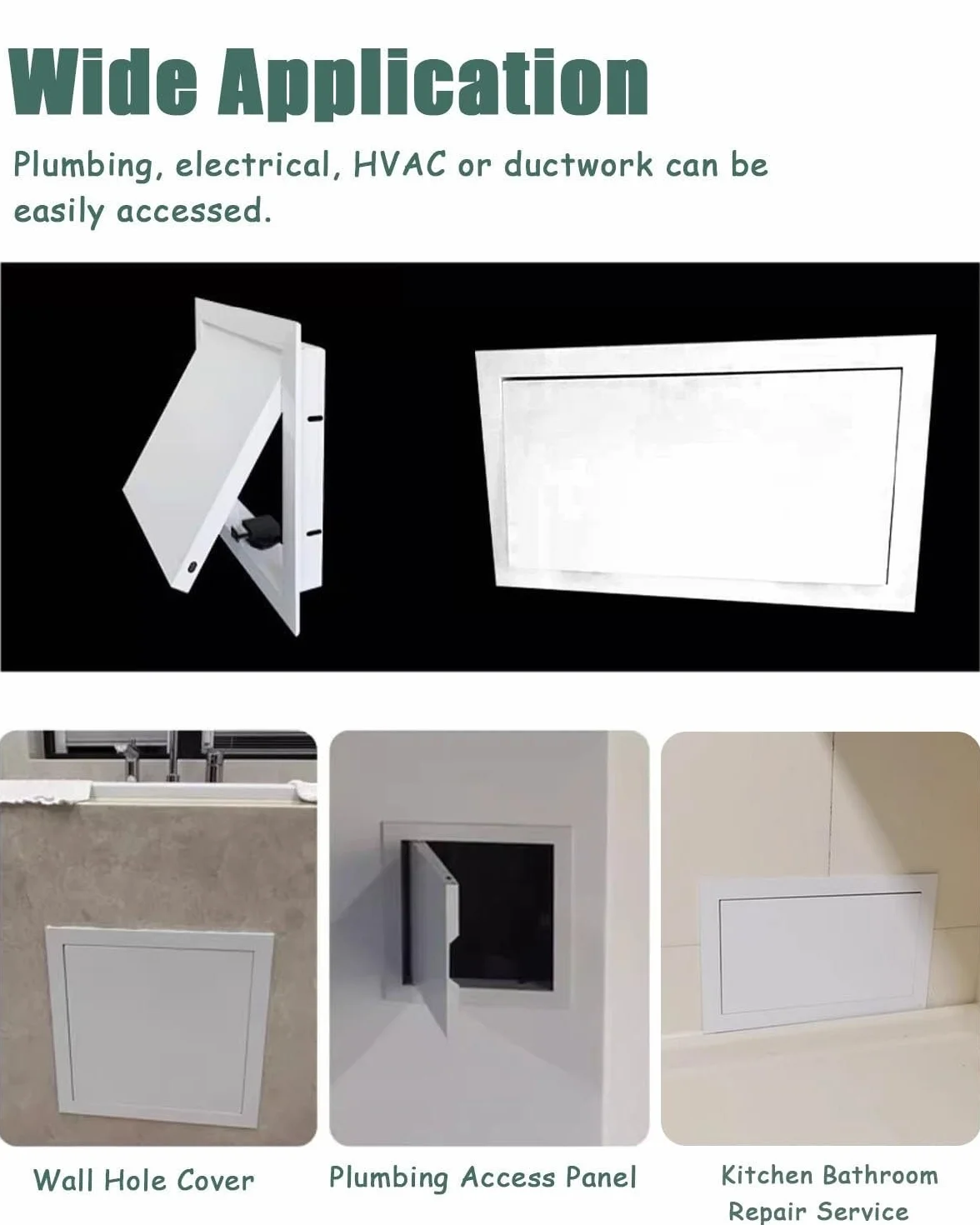 Panel dostępu, szara klapa dostępowa, do płyt kartonowo-gipsowych, szerokość 10-50 cm, płyta otwierana na kliknięcie, drzwi na strych, pokrywa otworu hydraulicznego do pustek sanitarnych, panel