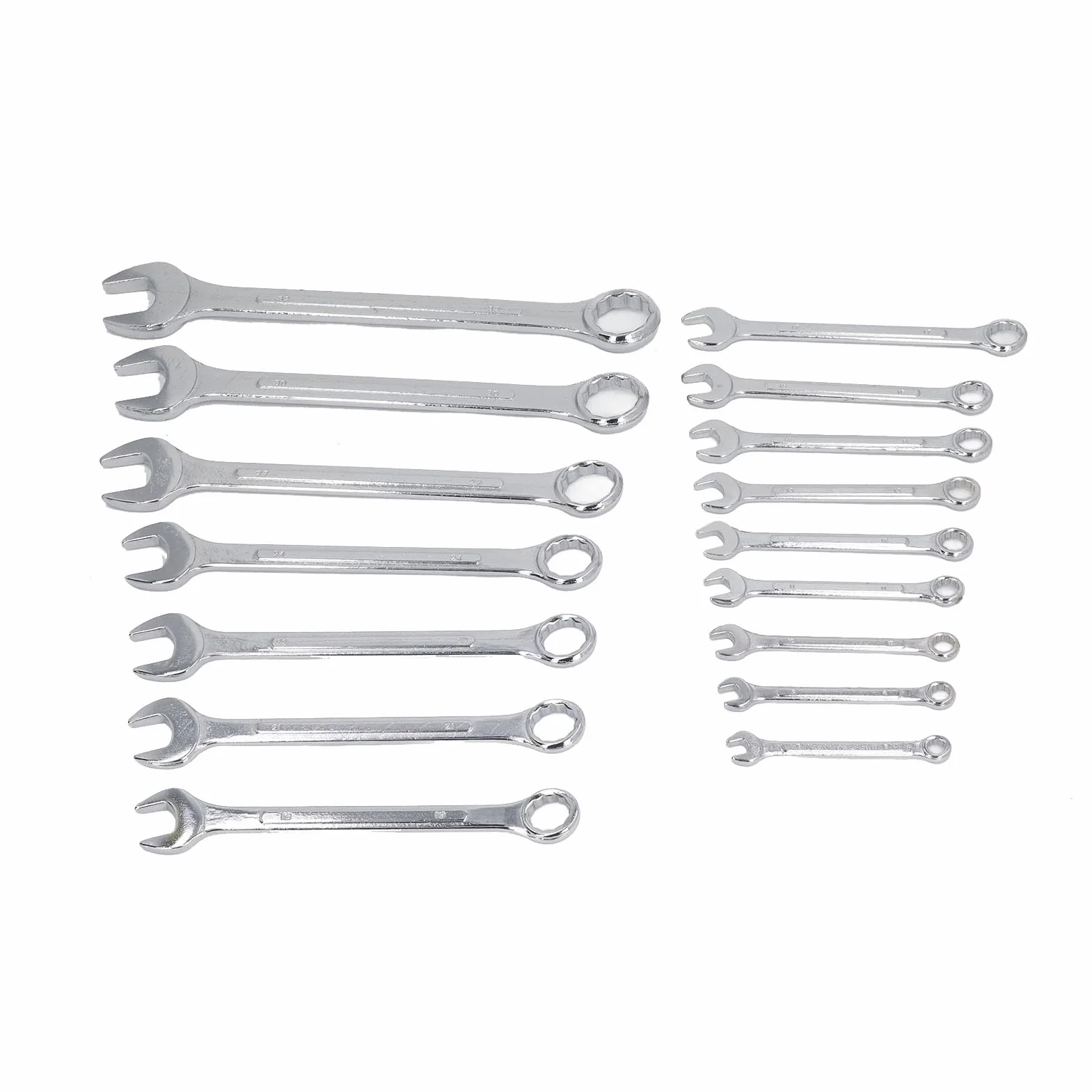 16 szt. Kluczy Płasko-oczkowych Metryczny Dwustronny Zestaw Kluczy Płasko-oczkowych z grzechotką Dwustronnego Zastosowania Klucz 8mm do 32mm z torbą do Przechowywania