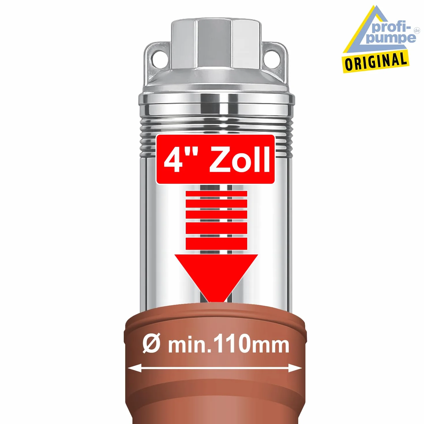 AMUR 4-calowa pompa okrągła pompa głębinowa pompa zanurzeniowa pompa ogrodowa. Smukła pompa głębinowa o wysokiej mocy (750 W – 5,9 bar)