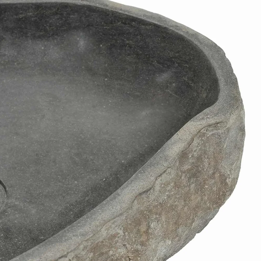 vidaXL Umywalka z kamienia rzecznego owalna 45-53 x 34-41 cm