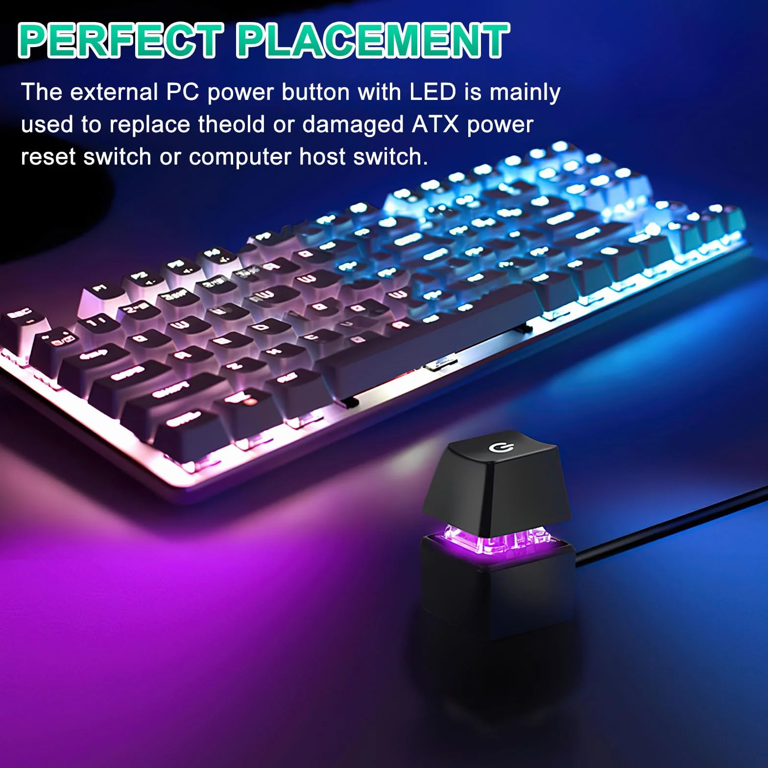 HENGBIRD PC Power Button, Przełącznik zasilania do komputerów stacjonarnych, komputerów desktop, Zewnętrzny przycisk startu zdalnego uruchomienia płyty głównej PC, Przełącznik włączania/wyłączania