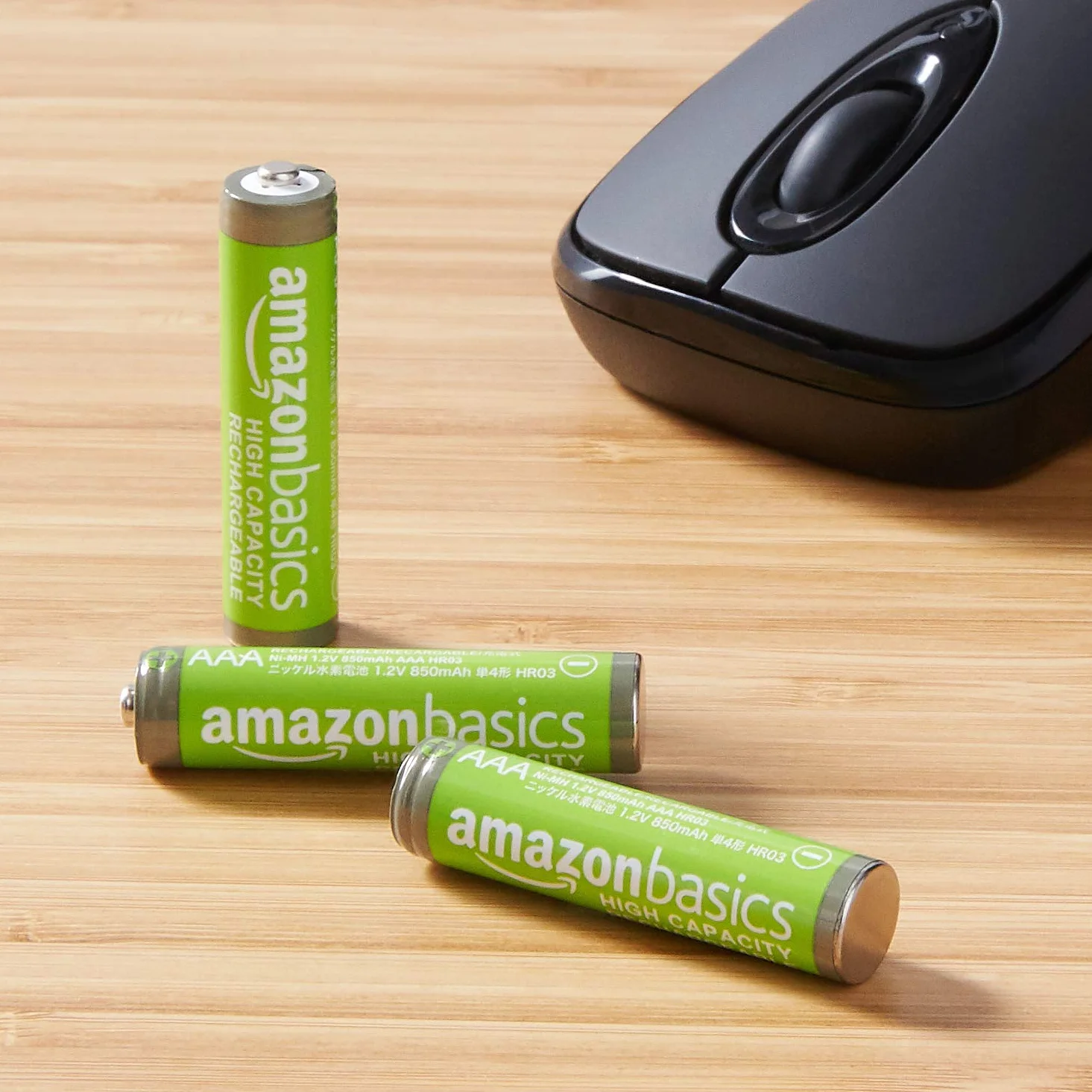 Amazon Basics Baterie AAA o dużej pojemności, 850 mAh, wielokrotnego ładowania, NiMh, wstępnie naładowane, 12 sztuk