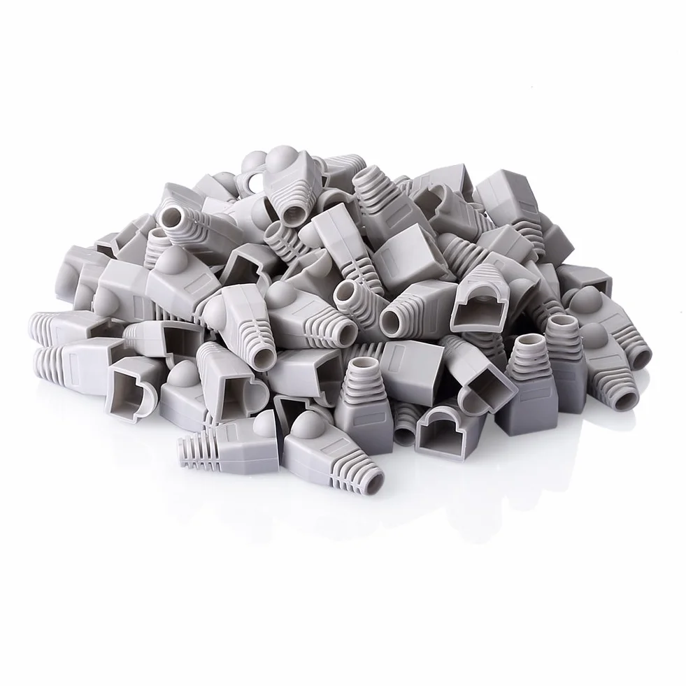 Wtyczka modułowa RJ45 Cat5e osłona łodzi 100 szt. szary tworzywo sztuczne