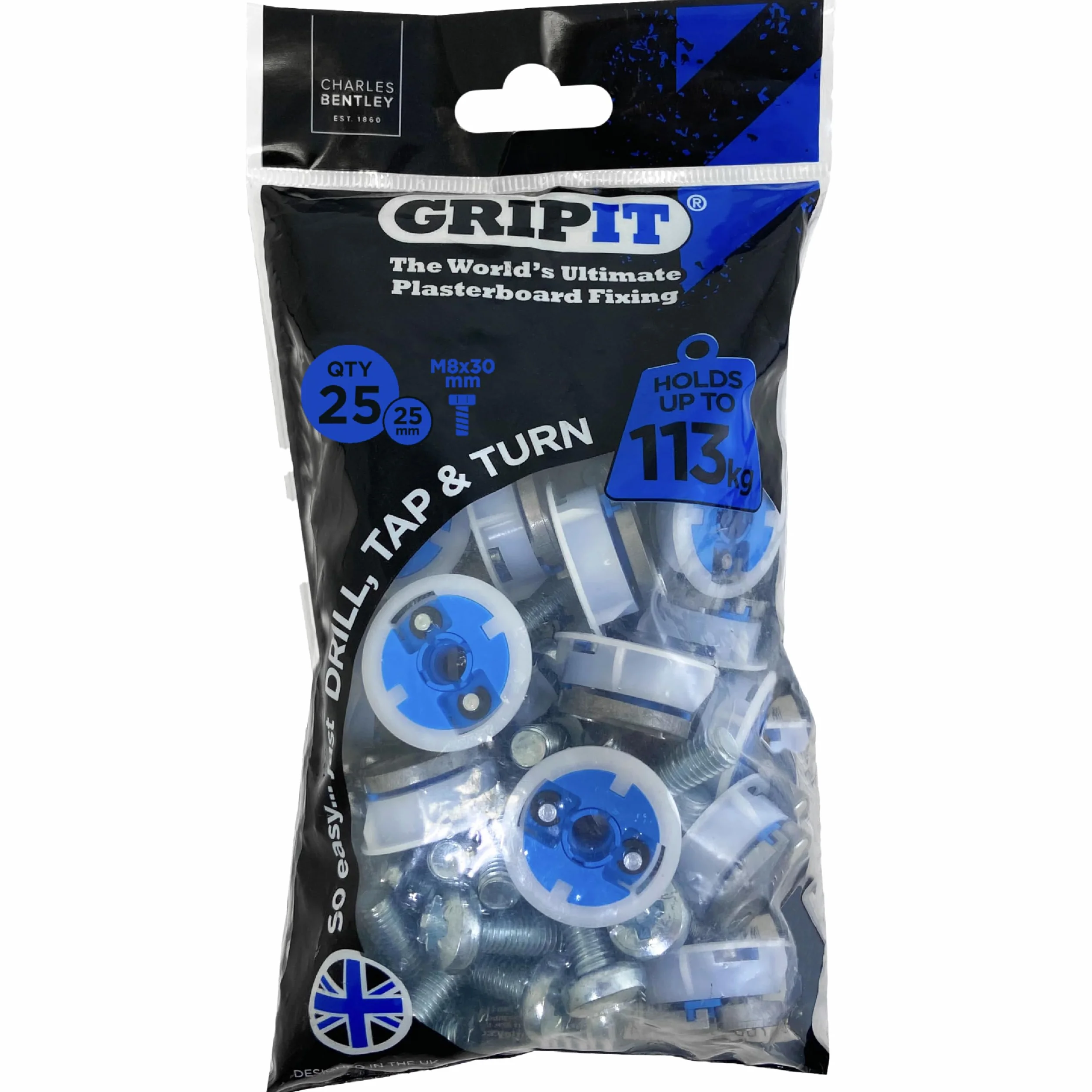 Gripit 252-2530 - niebieski/25 mm - opakowanie 25 sztuk