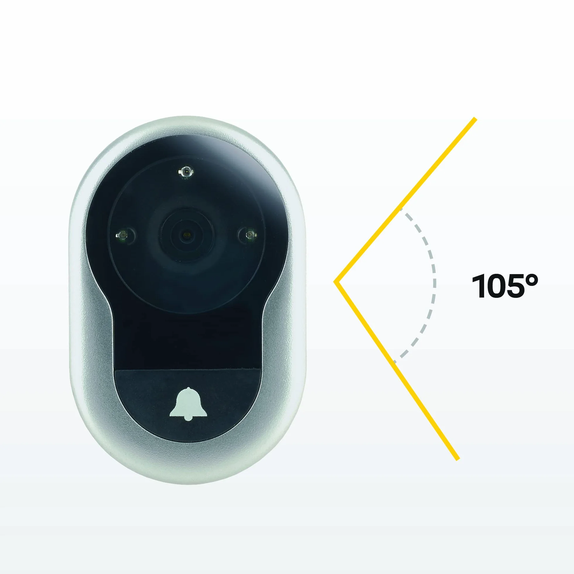 Yale 45-4500-1440-00-6001 Memory Plus 4500-Captures Images Cyfrowa przeglądarka drzwi, srebrny/czarny, srebrny