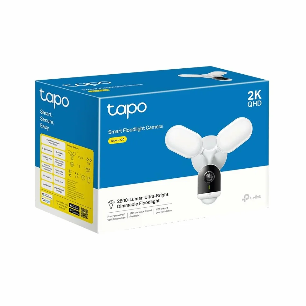 Tapo C720 Zewnętrzna kamera Wi-Fi 2K 4 MP IP65 2800 lumenów