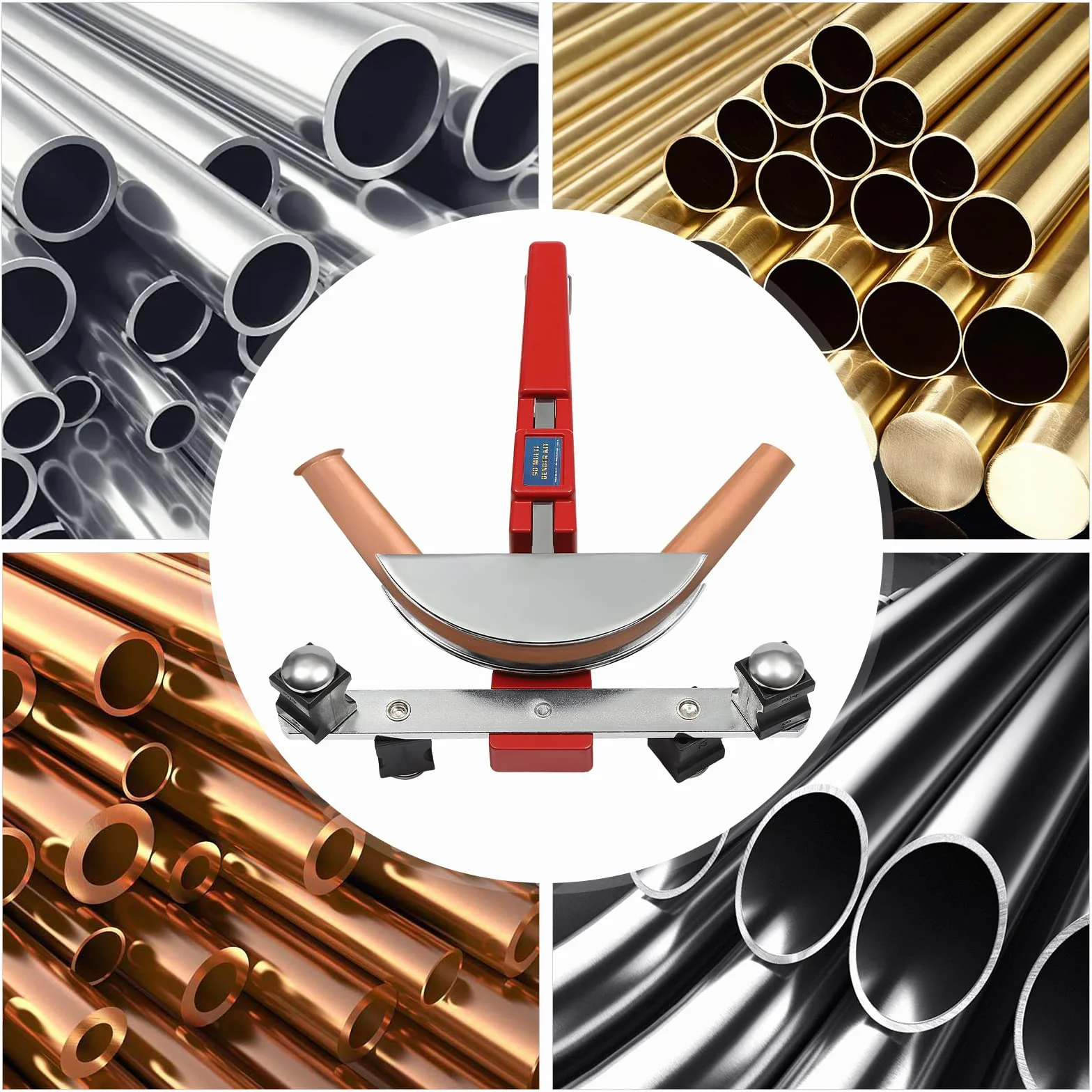 Giętarka do rur, ręczna giętarka do rur 90 stopni, uniwersalna, zakres gięcia 6-22 mm, nadaje się do miedzi, stali nierdzewnej, aluminium, stali i rur PCW, czerwona