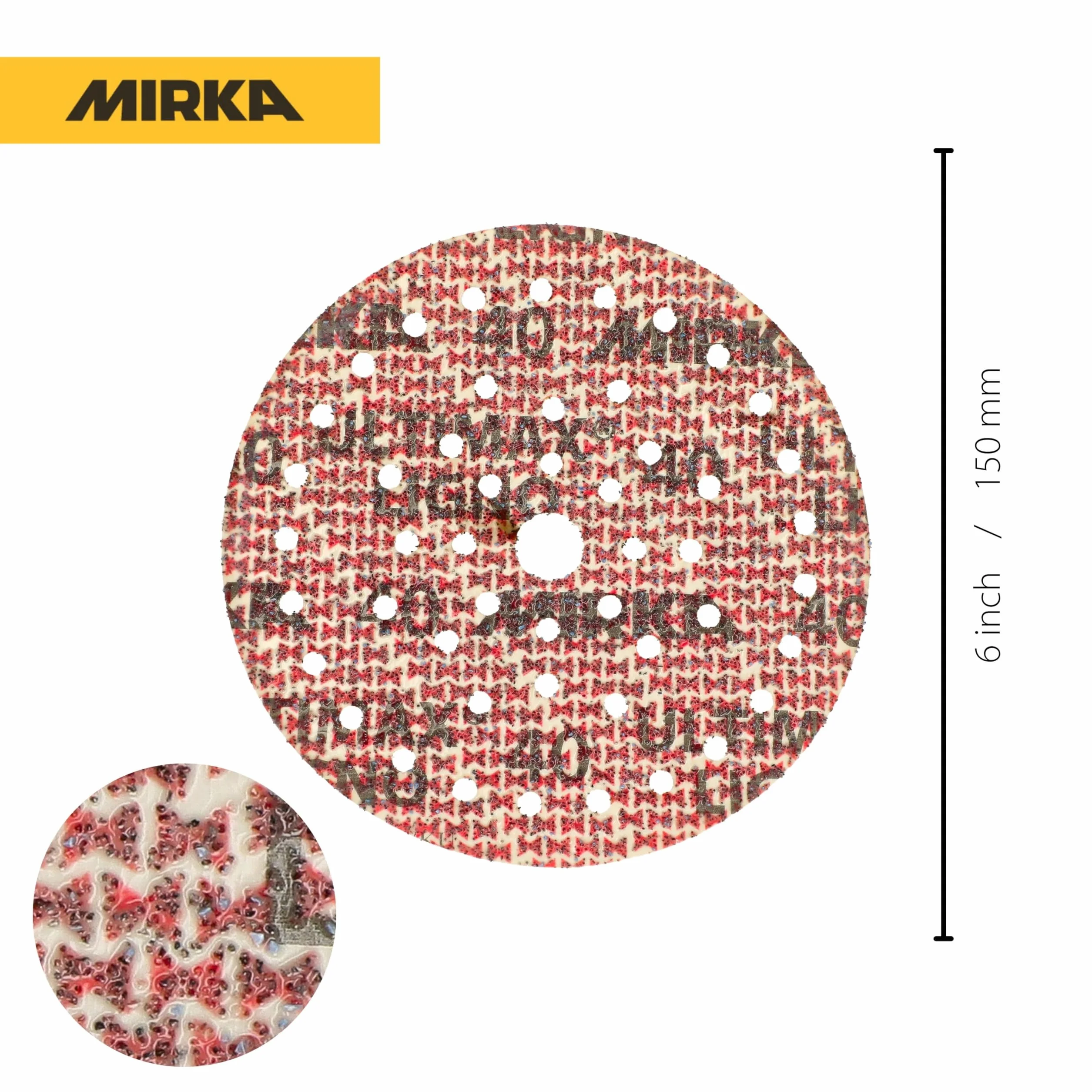 Mirka - abrasive sheets - Ultimax Ligno 150 mm rzep Multifit | Uniwersalne arkusze ścierne z rzepem do szlifierek 150 mm wysoka trwałość i skuteczność szlifowania