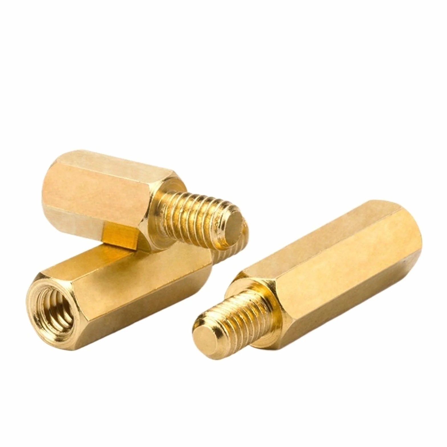 10 sztuk/partia M2 M2.5 M3 M4 M5 sześciokątne śruby dystansowe mosiężne gwintowane filary PCB komputer PC płyta główna dystans dystansowy(55mm x10pcs)