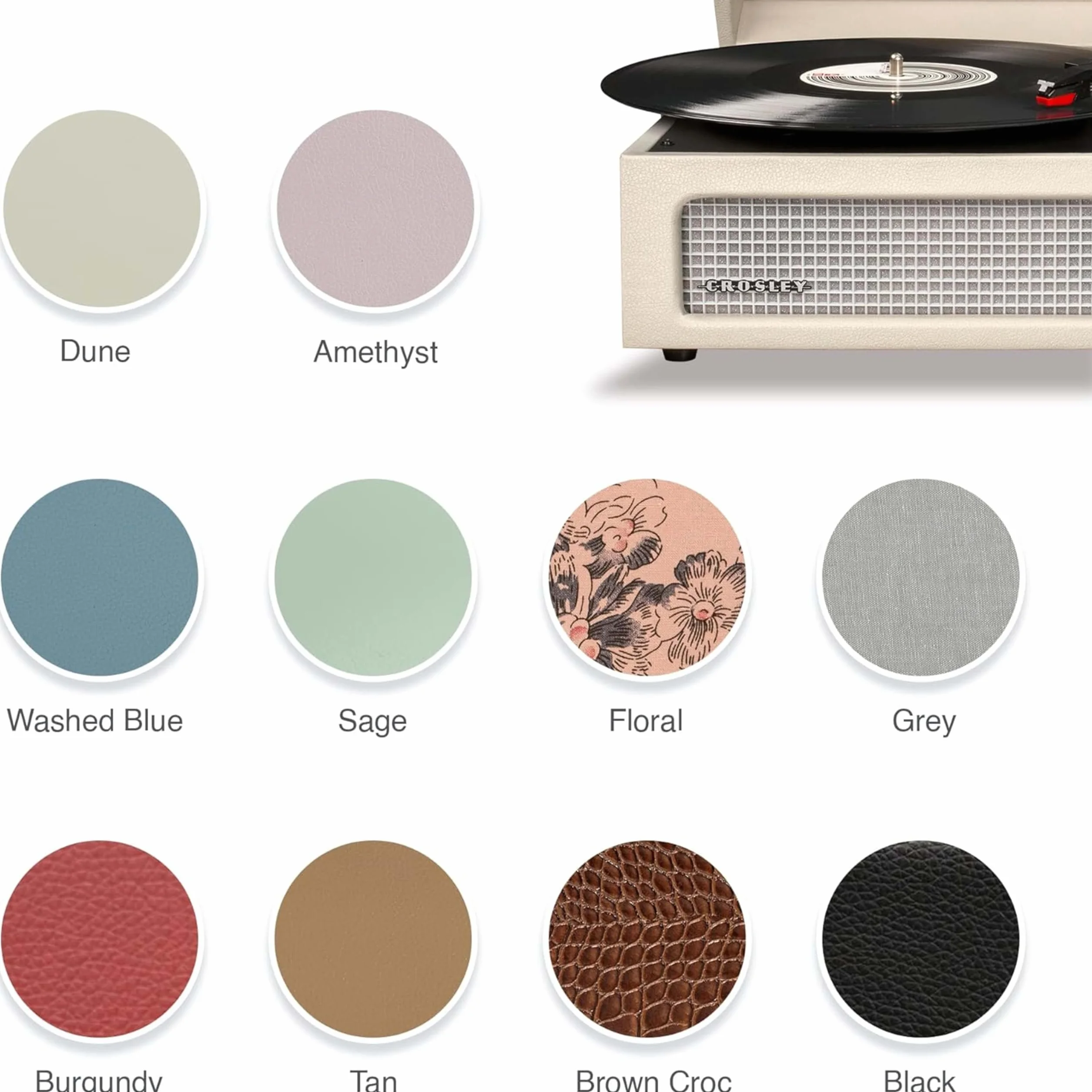 Crosley Voyager gramofon z Bluetooth i AUX 3-biegowy odtwarzacz winylowy 7" 10" 12" przenośny ametyst