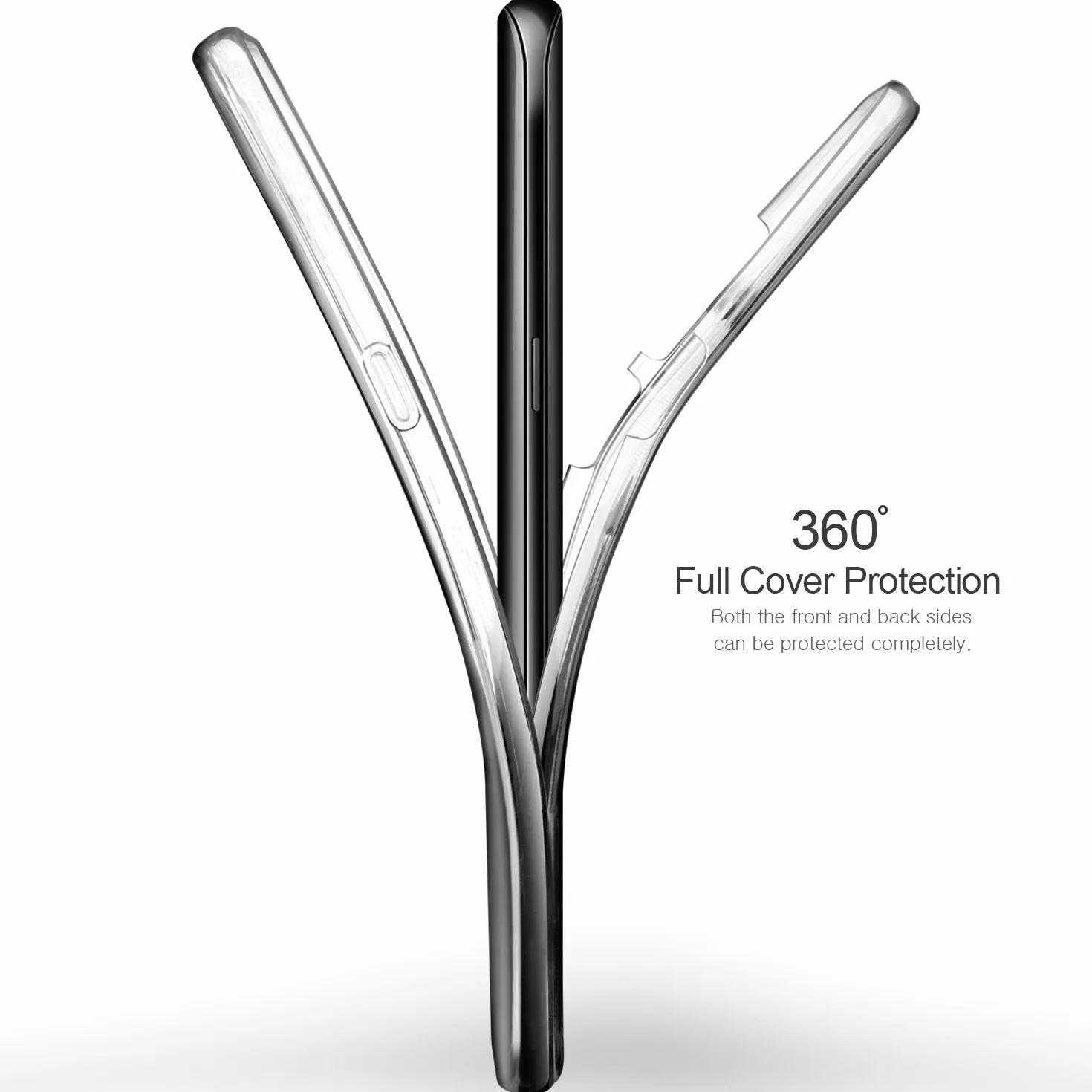 Etui Na Telefon Samsung Galaxy S9 Plus Z Ochroną 360 Stopni Silikonowe Przezroczyste Etui Na Telefon Samsung Galaxy S9 Plus, Przezroczyuste