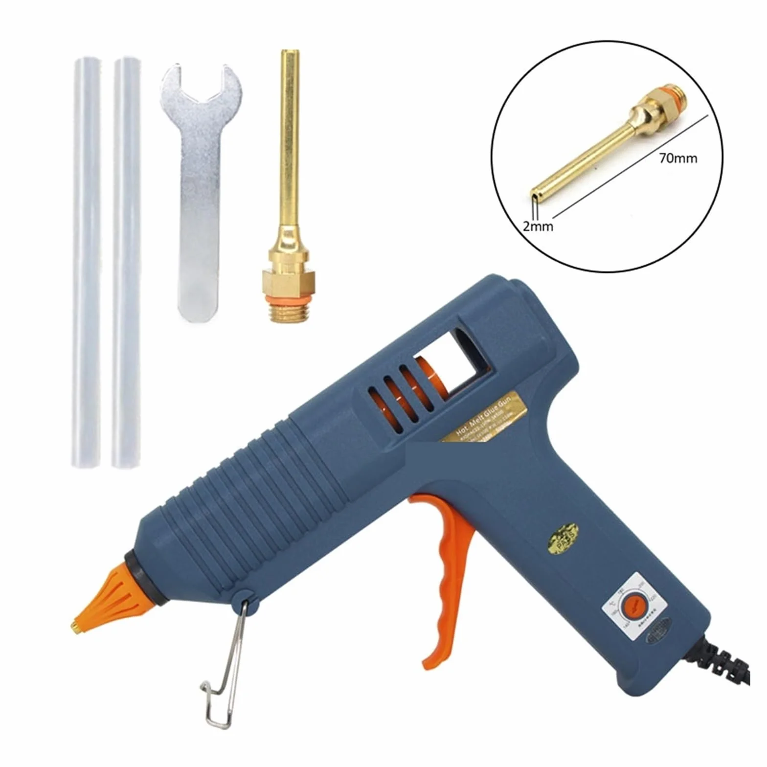 Pistolet Do Kleju Na GorąCo Pistolet Do Klejenia Na Gorąco 150W Pistolet Do Klejenia Z Regulacją Temperatury Długa Dysza Do Klejów W Sztyfcie 11mm Przemysłowe I Rękodzieło DIY Pistolet Do Klejenia Na