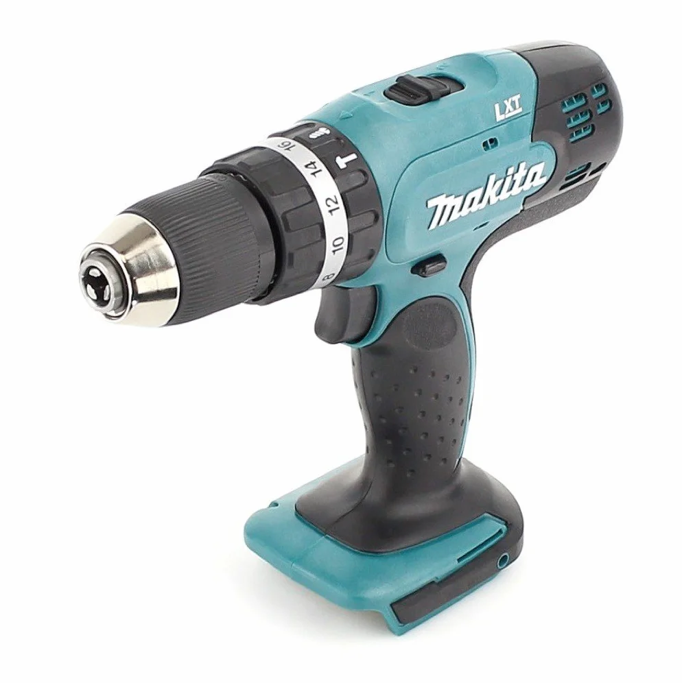 Makita Akumulatorowa wiertarka udarowa DHP453 Solo 18 V, czarna, niebieska, zasilana bateriami