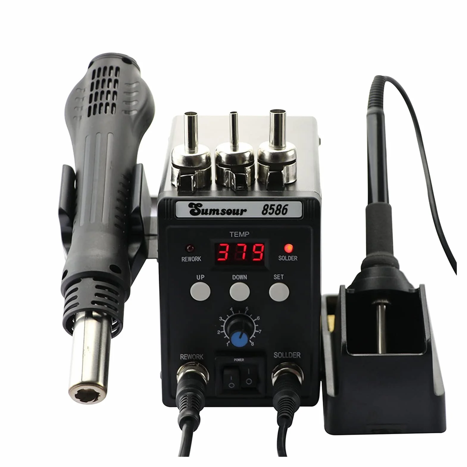 Stacja lutownicza, SMD BGA. Przeróbka Desolding Station Lutowca 8586 11 0V / 220 V 760W ESD Lutownica Hot Air Heat do zestawu narzędzi naprawy spawania