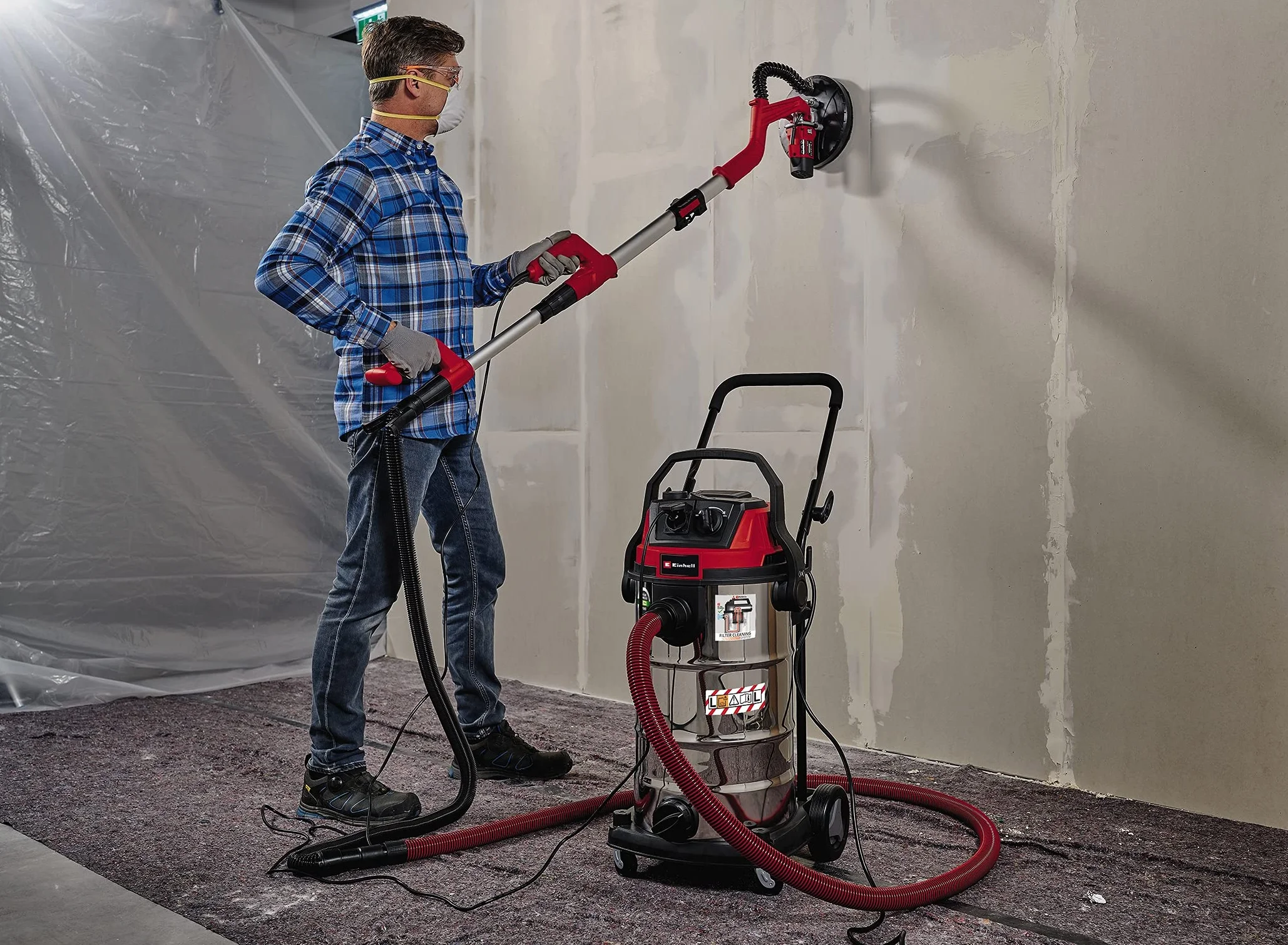 Einhell Te-Vc 2230 Sacl Odkurzacz, Srebrny/Czerwony, 30 l