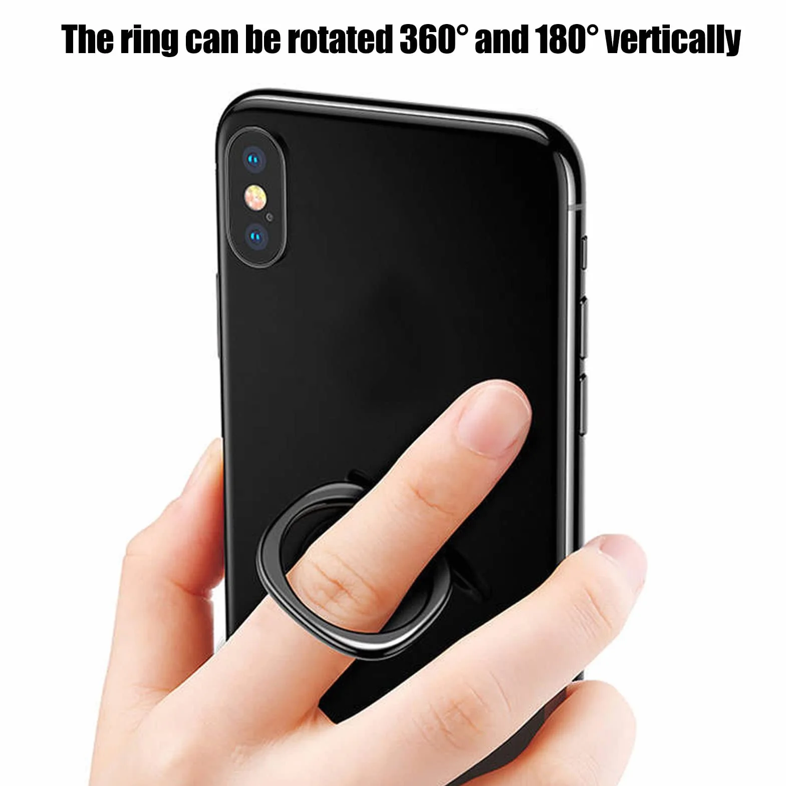 Uchwyt do Telefonu z Polerowanego Metalu Obrót o 360° Pierścień do Telefonu