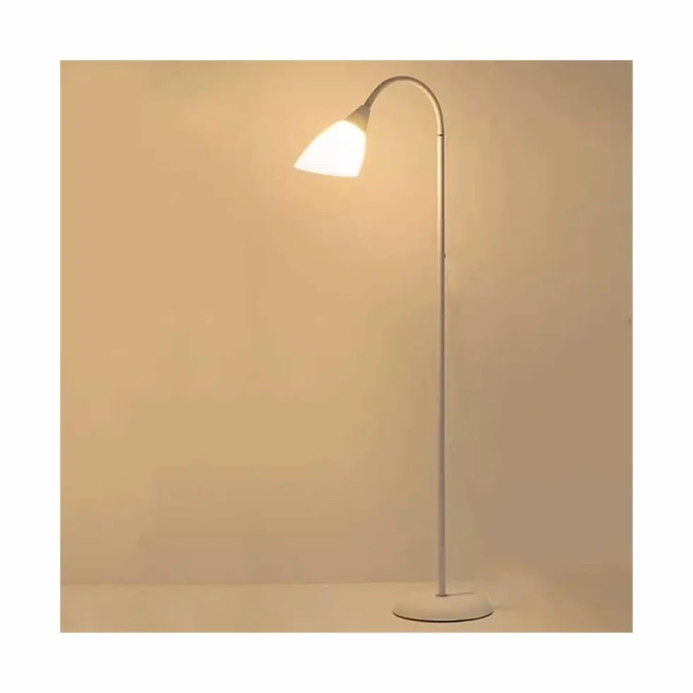 Lampa podłogowa Biała lampa podłogowa do sypialni, na sofę, do biura, nowoczesna lampa stojąca z abażurem