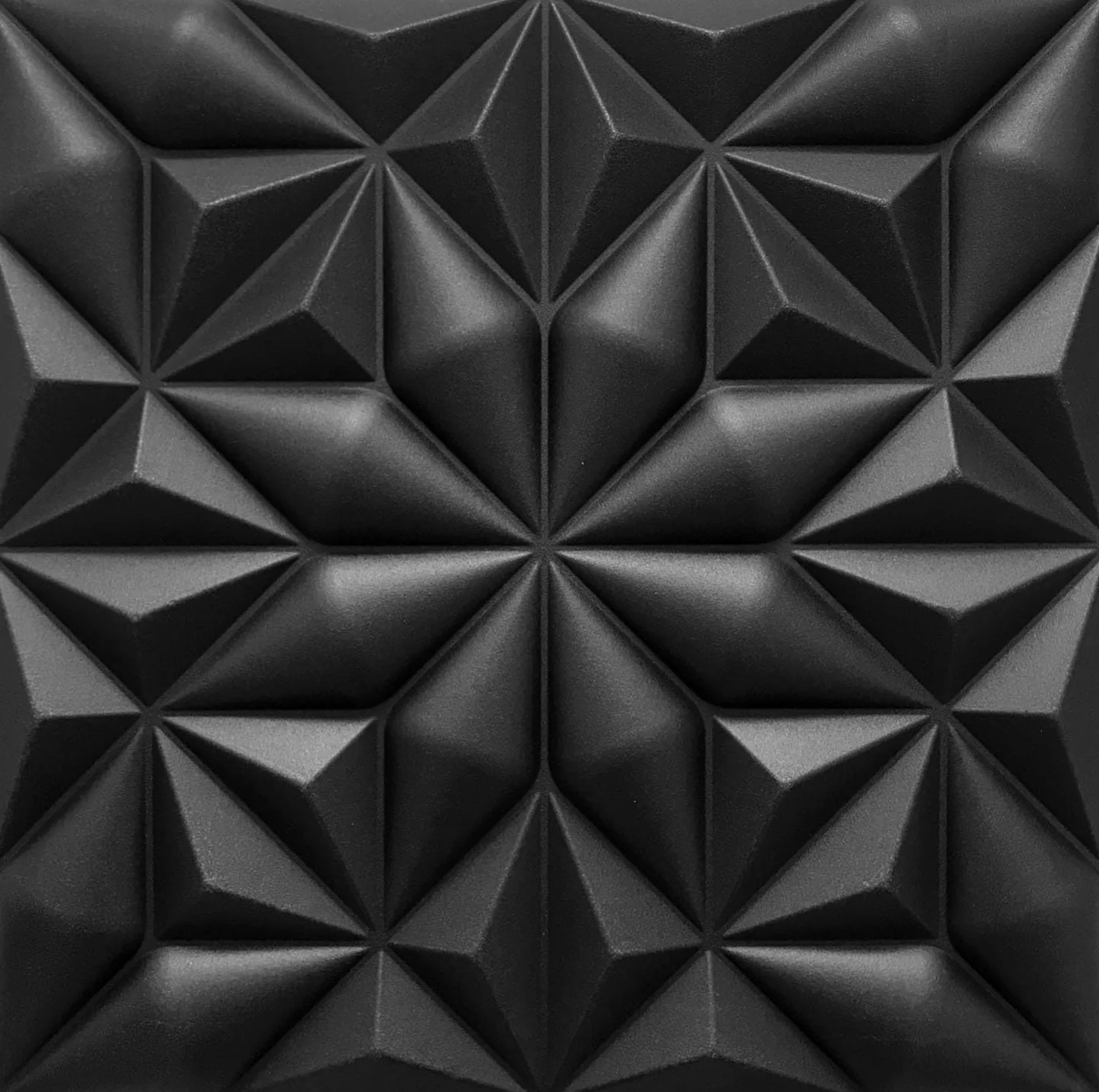 Deccart - Panele ścienne 3D 50x50 cm - Panel dekoracyjny, płyty styropianowe, EPS-Polystyrene, Onyx, 0,25 m², 1 szt., czarne