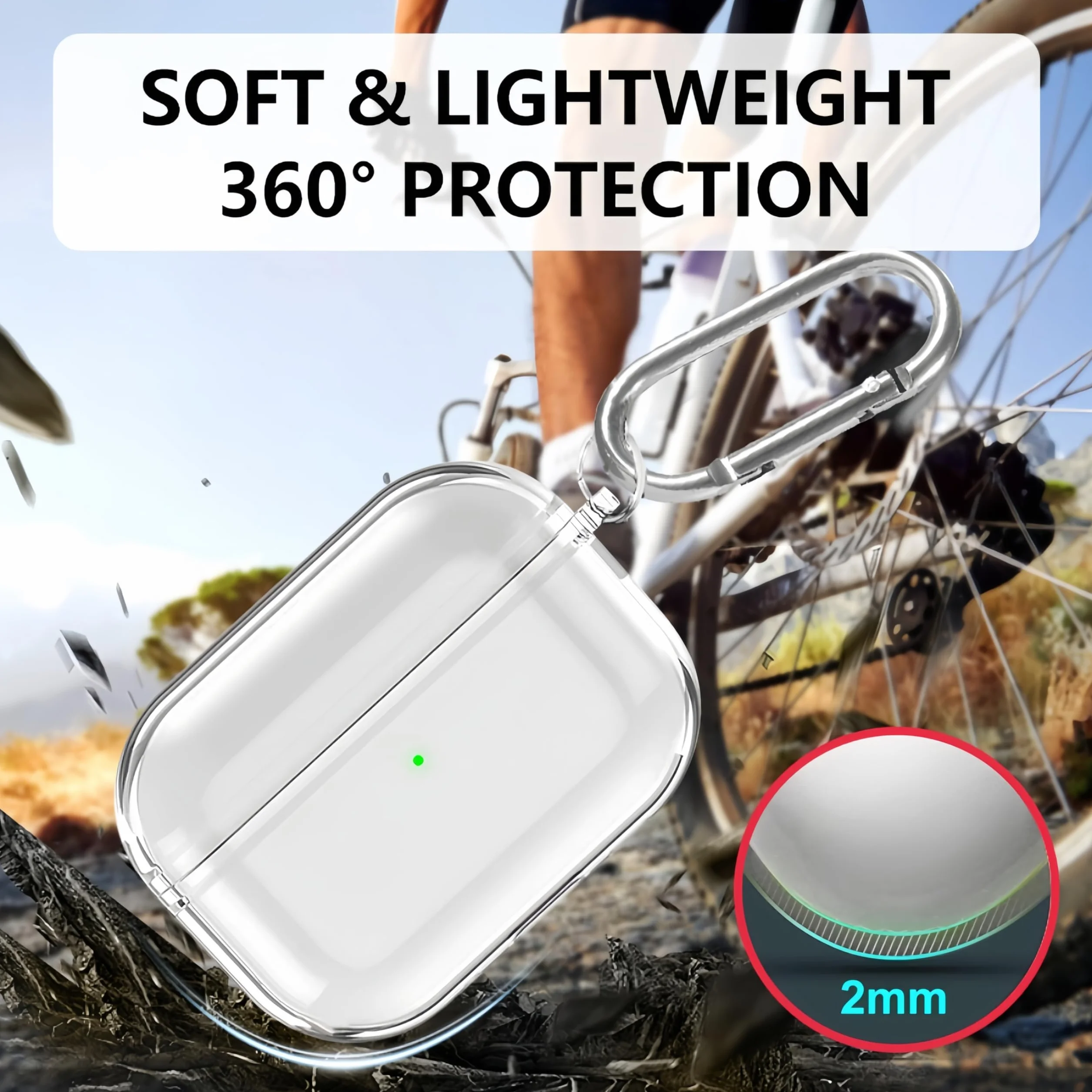 Etui Kompatybilne z AirPods Pro 3, Przezroczysta Twarda Obudowa TPU Odporna na Wstrząs