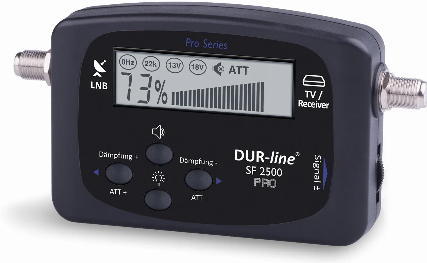 DUR-line SF 2500 Pro - Satfinder - ulepszony wyświetlacz i elektronika - cyfrowy miernik satelitarny do dokładnego ustawienia anteny satelitarnej - Finder w zestawie kabel F i zrozumiała instrukcja
