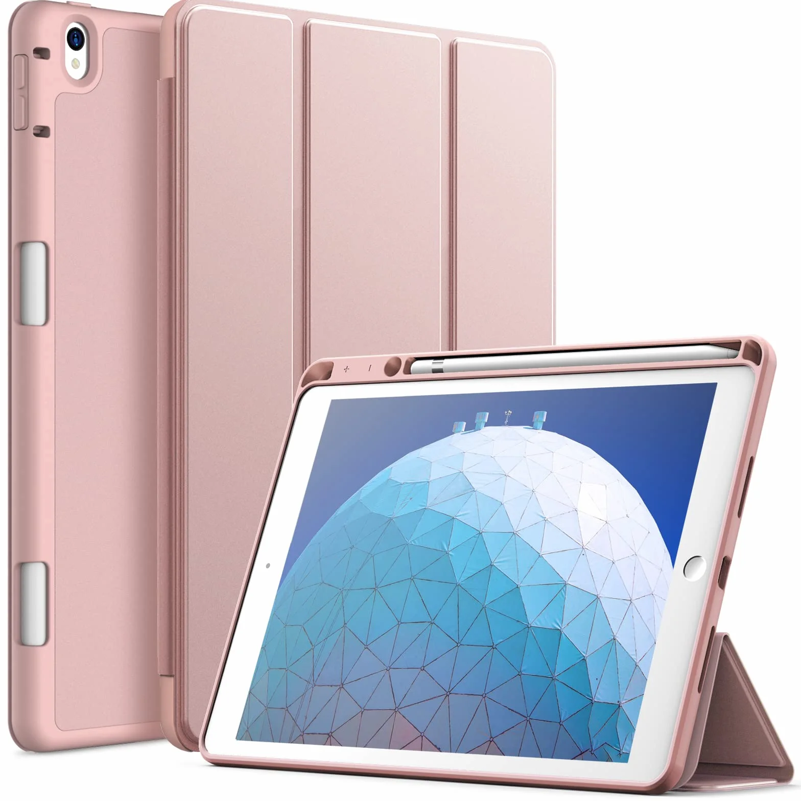JETech Etui do iPad Air 3 10,5 Cala 2019 i iPad Pro 10,5 z Uchwytem na Długopis, Szczupły Pokrowiec na Tablet z TPU, Różowe Złoto