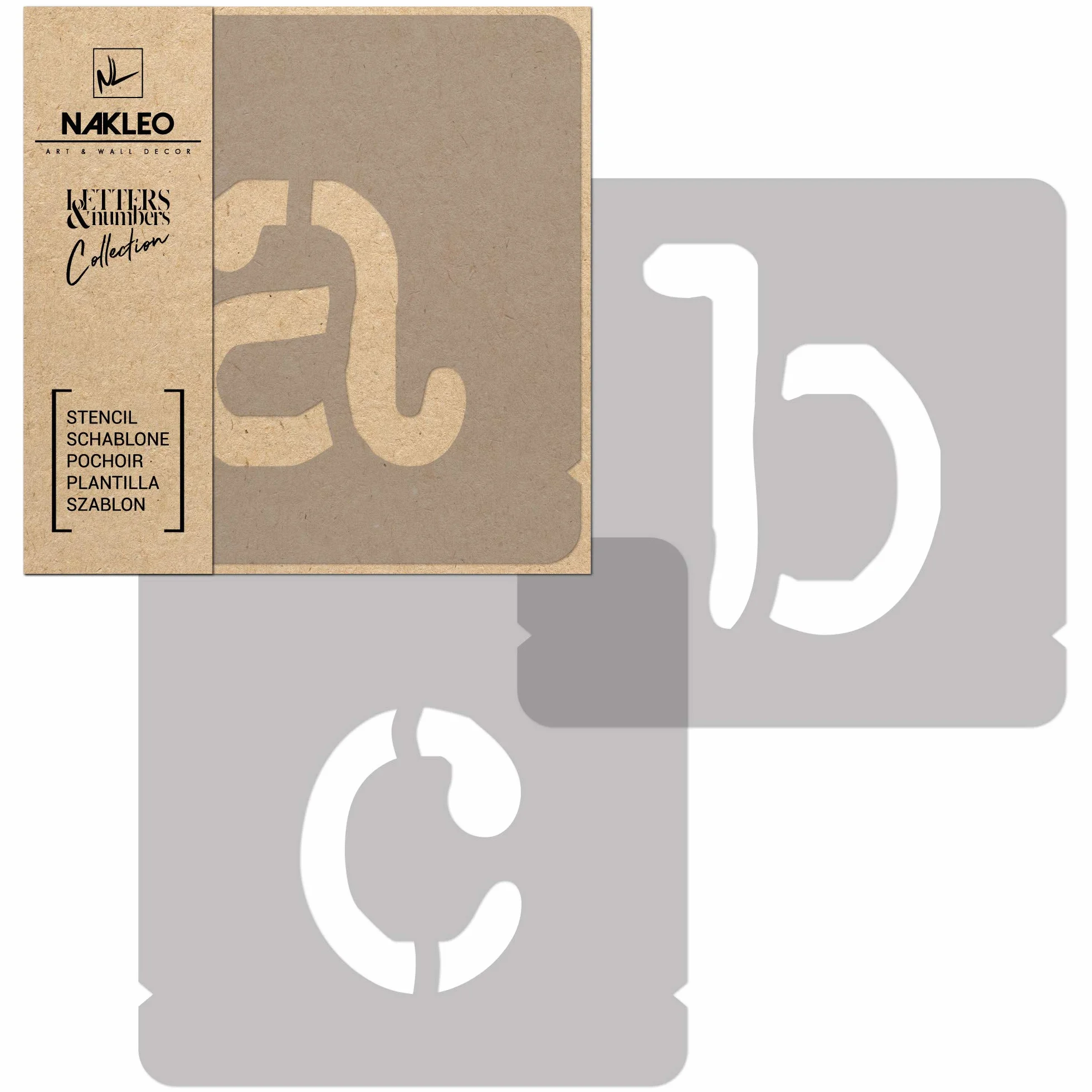 NAKLEO Szablony Malarski do Malowania Alfabet, Zestaw 42 Sztuk, 14 cm Litery & Cyfry Typewriter Małe Font, Czcionka Wielorazowy Plastik, Rysowanie Wzór Rękodzieło, DIY Dekoracje Papier Ściany Drewno