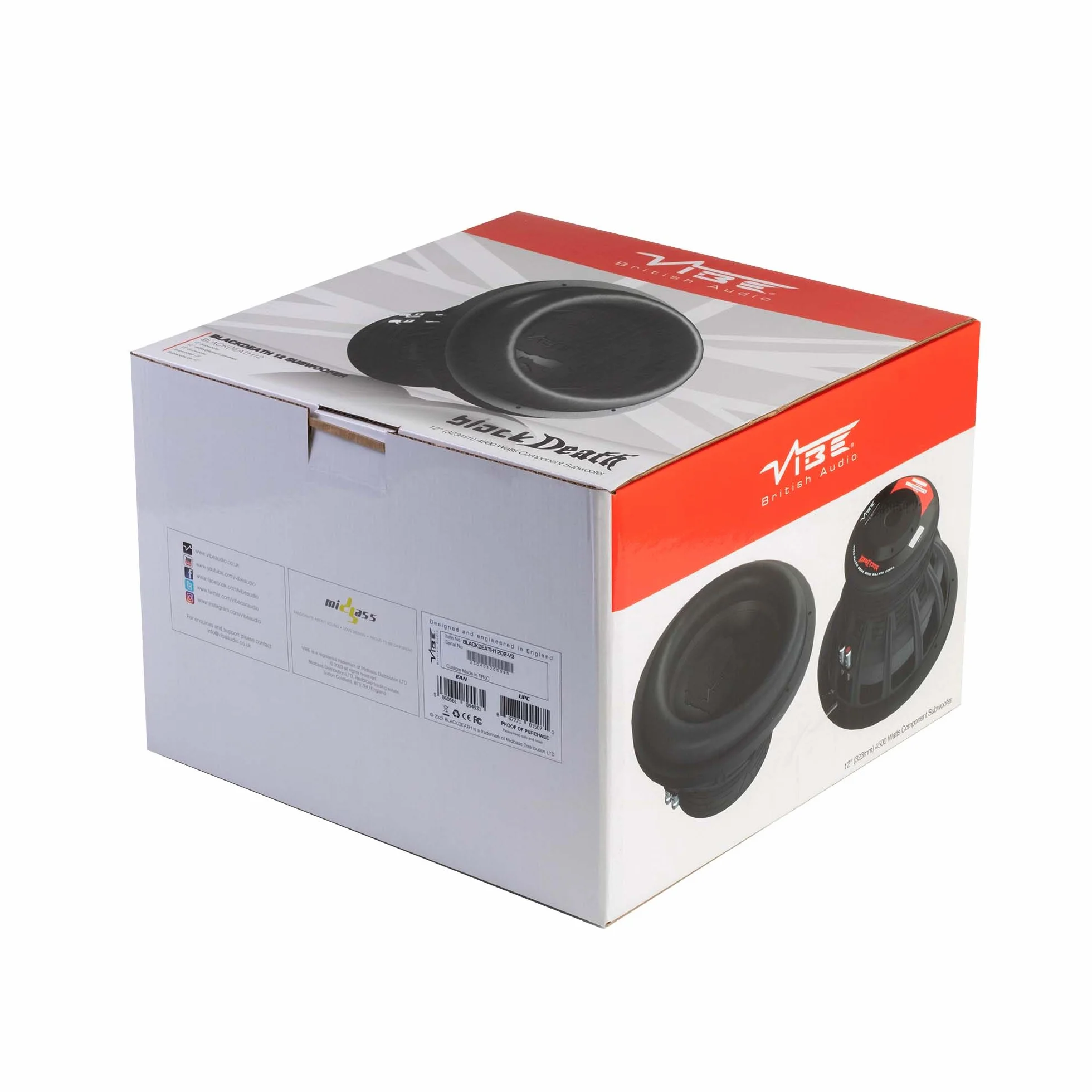 VIBE BD12SPL Subwoofer 30.5 cm 1500 W RMS SPL podwójny 4 om
