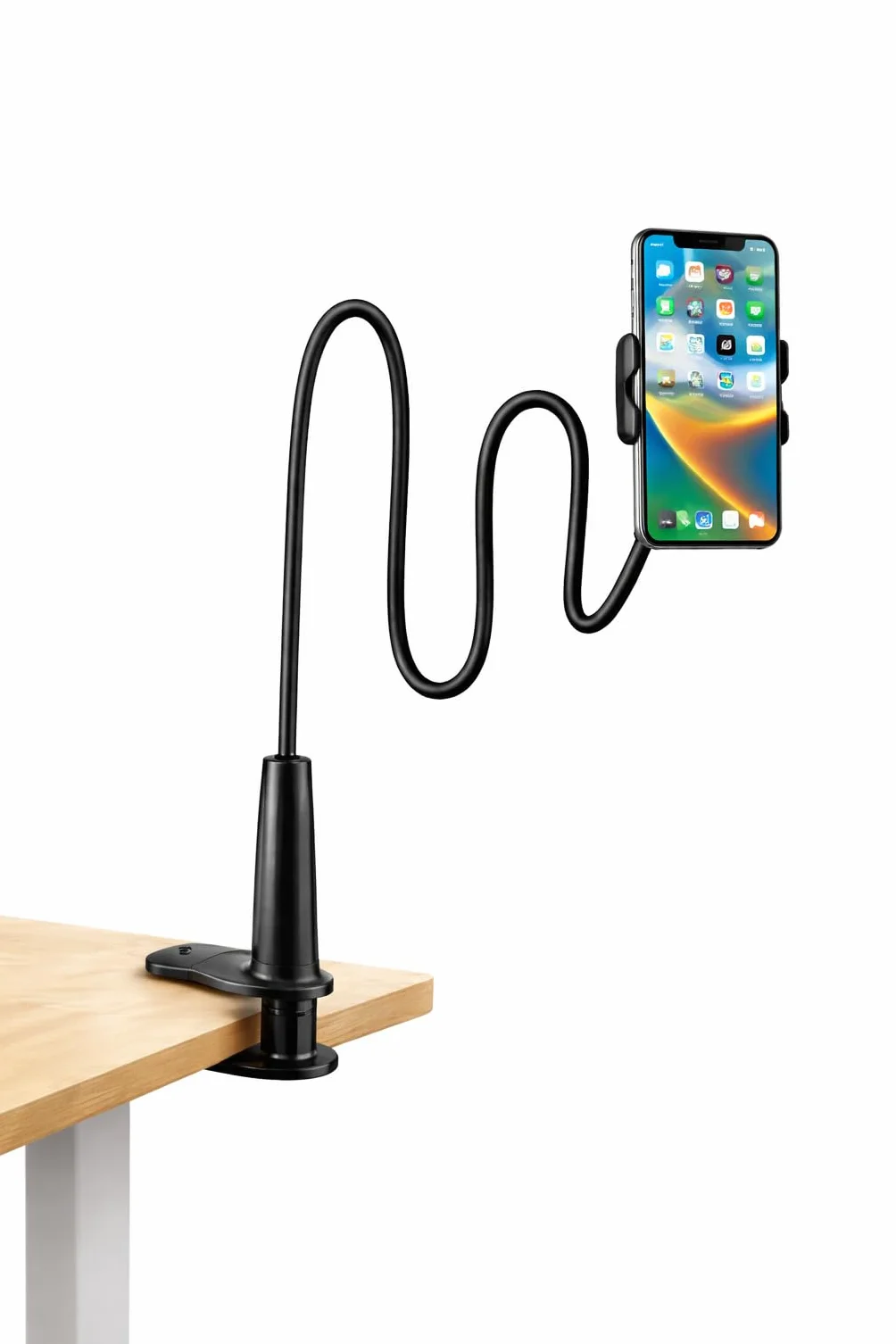 Uchwyt na telefon z elastyczną szyjką łabędzia długie ramię regulowany obrót 360° dla iPhone 13/13Pro 14/14Pro 15/15Pro 11 Pro XS Max X 8 7 Samsung Huawei Honor