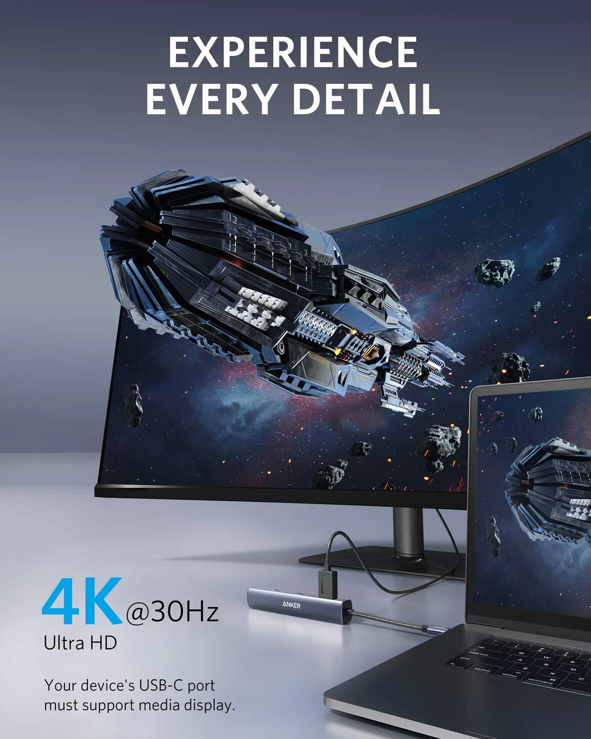 Anker PowerExpand 6-in-1 Ethernet Adapter, PD Hub, 65 PD, 4K HDMI, 1Gbps Ethernet, Daten, 2 USB 3.0 Datenports, kompatibel mit MacBook Pro, MacBook Air, iPad Pro, XPS
