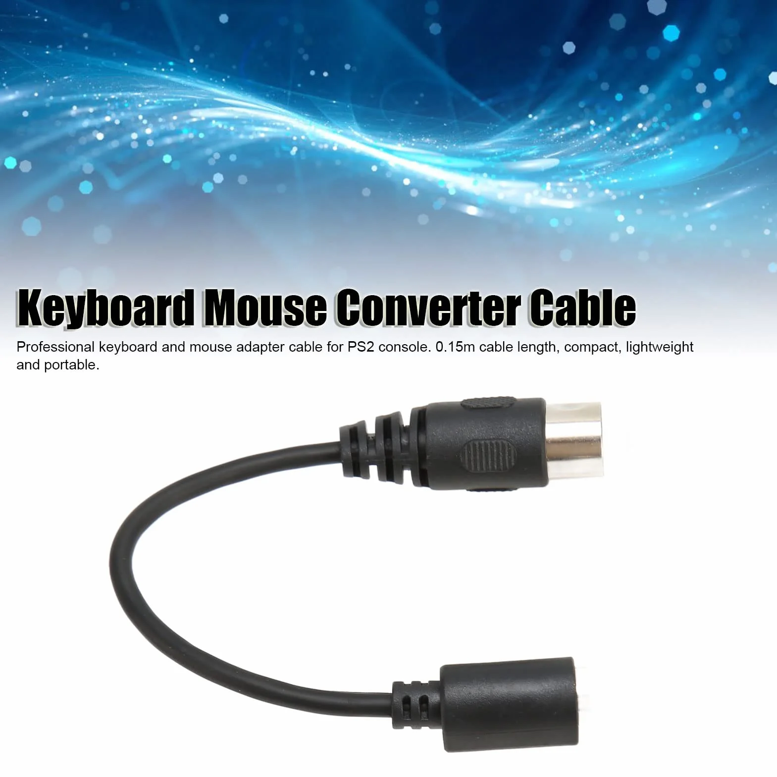 Kabel Konwerter Myszy Klawiatury DIN 5 Pin Męski do Mini DIN 6 Pin Przewód Adapter 5.9in