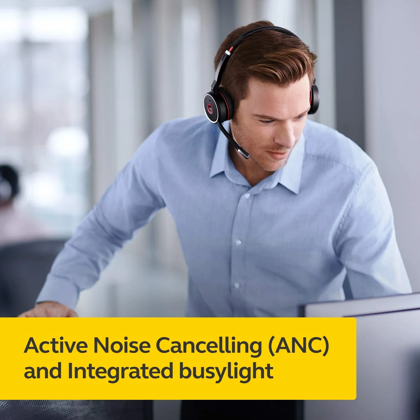 Jabra Evolve 75 MS Stereo zestaw słuchawkowy, bezprzewodowy i nauszny, z certyfikatem Microsoft, długotrwałą baterią i stacją ładującą - adapter Bluetooth USB - czarny