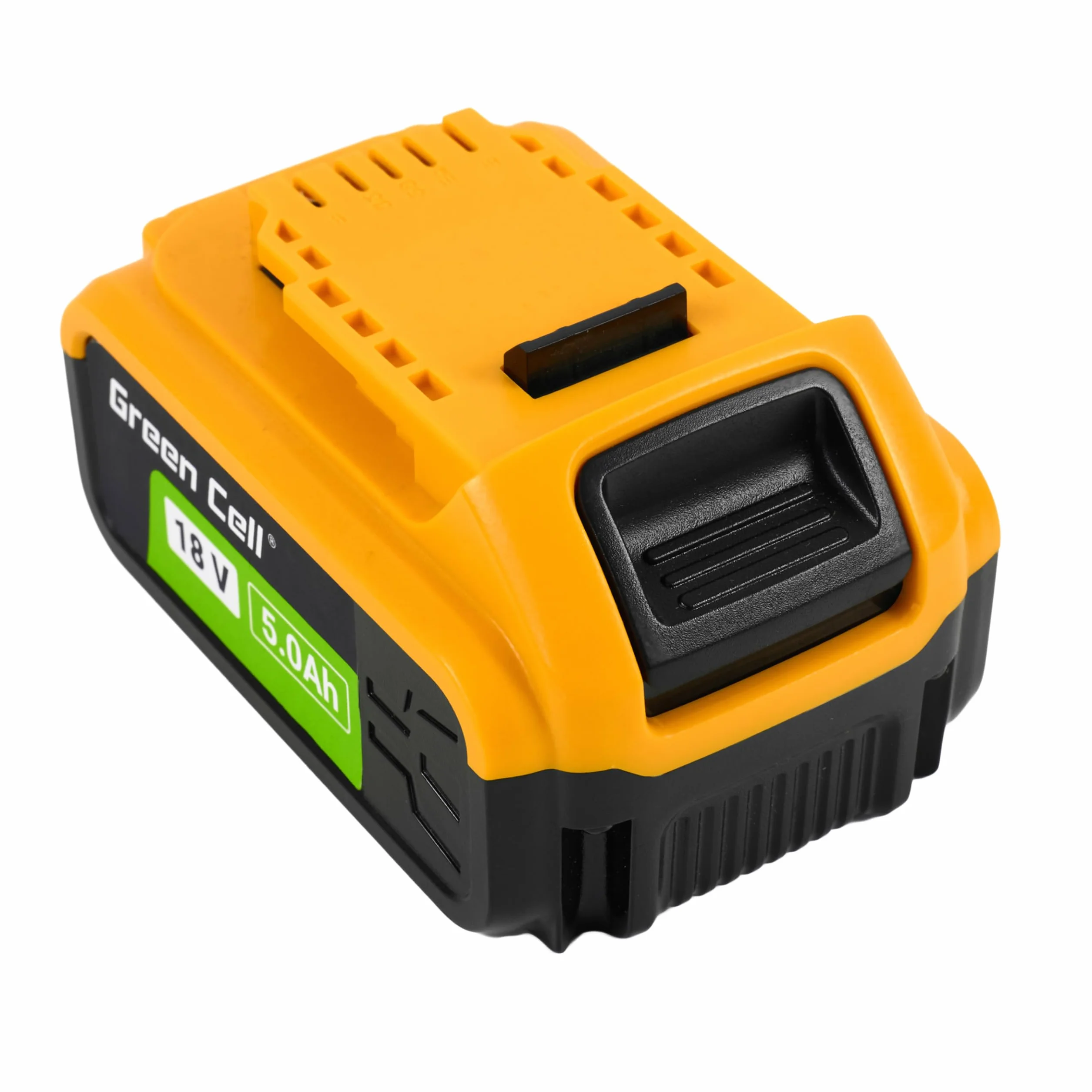 Green Cell (5 Ah 18 V Li-Ion) akumulator 5000 mAh zapasowy akumulator do DeWalt XR 18 V DCB184 DCB182 DCB200 DCB201 DCB180 DCB181 ze wskaźnikiem naładowania baterii, bez efektu pamięci