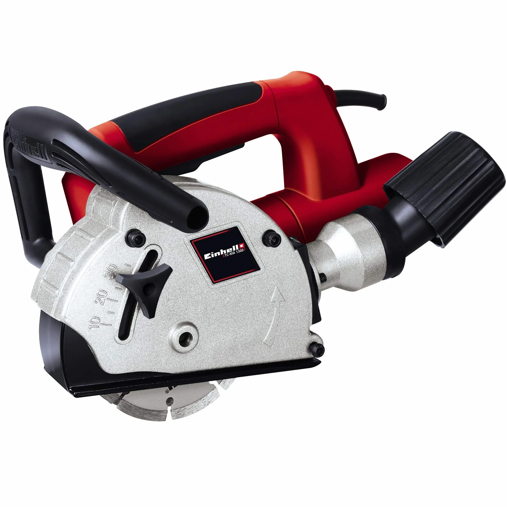 Einhell TC-MA 1300 Rowek ścienny (napięcie 230 V, moc 1320 W, min. 9000 obrotów, 2 tarcze tnące Ø125 x ø22,2 mm, głębokość 8-30 mm, szerokość 8-26 mm)