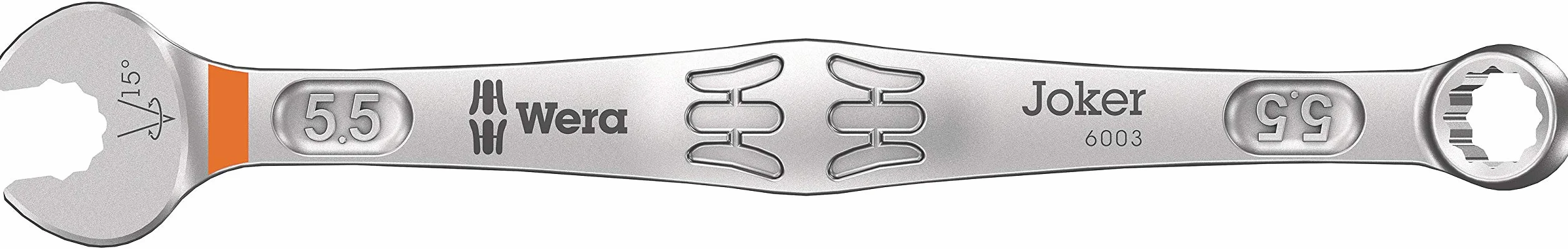 Wera 6003 Joker 15 Set 1 Zestaw Kluczy Płasko-Oczkowych, Srebrny/Czarny, 15-częściowy