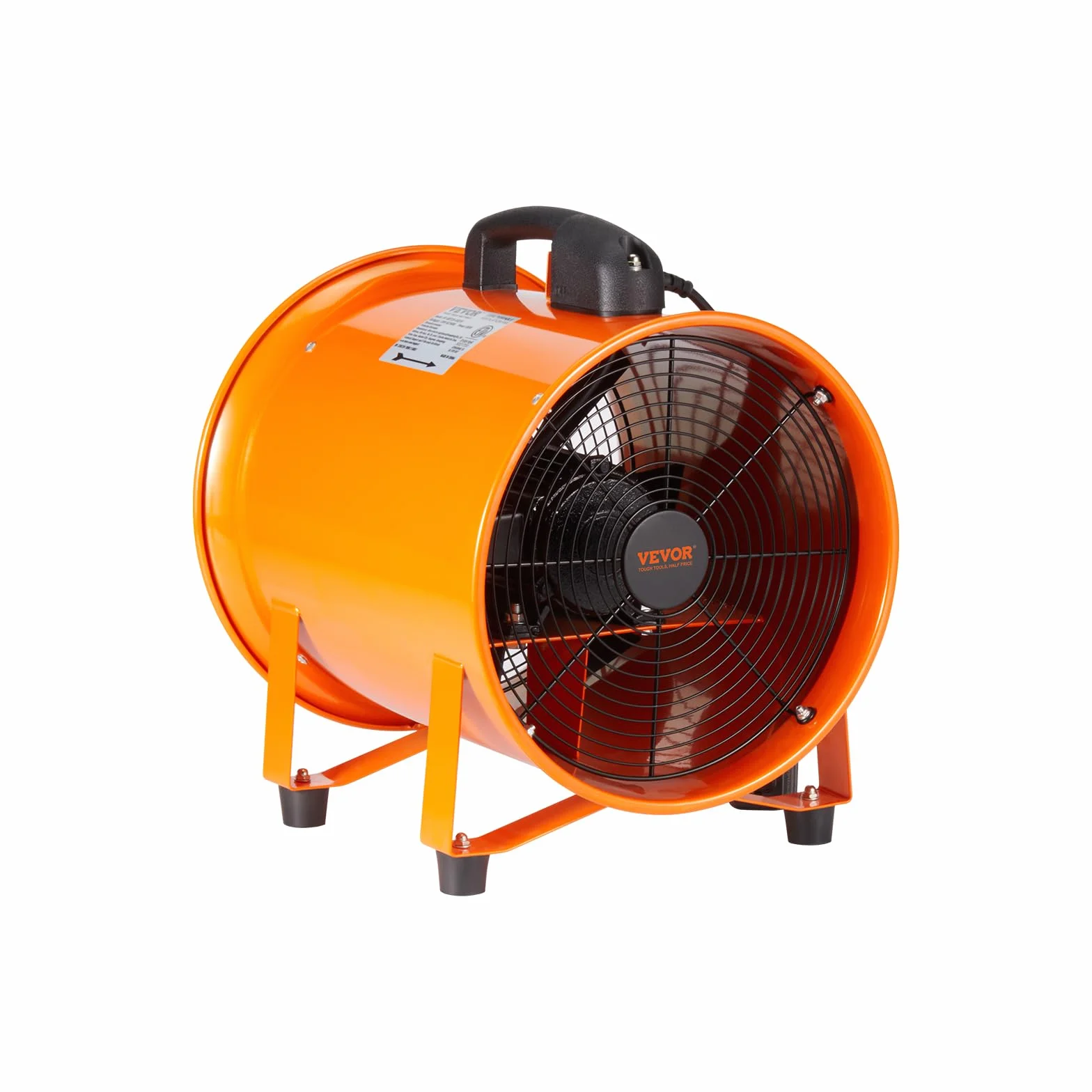 VEVOR Wentylator budowlany 255 W AC 1720 CFM dmuchawa osiowa z wężem 5 m