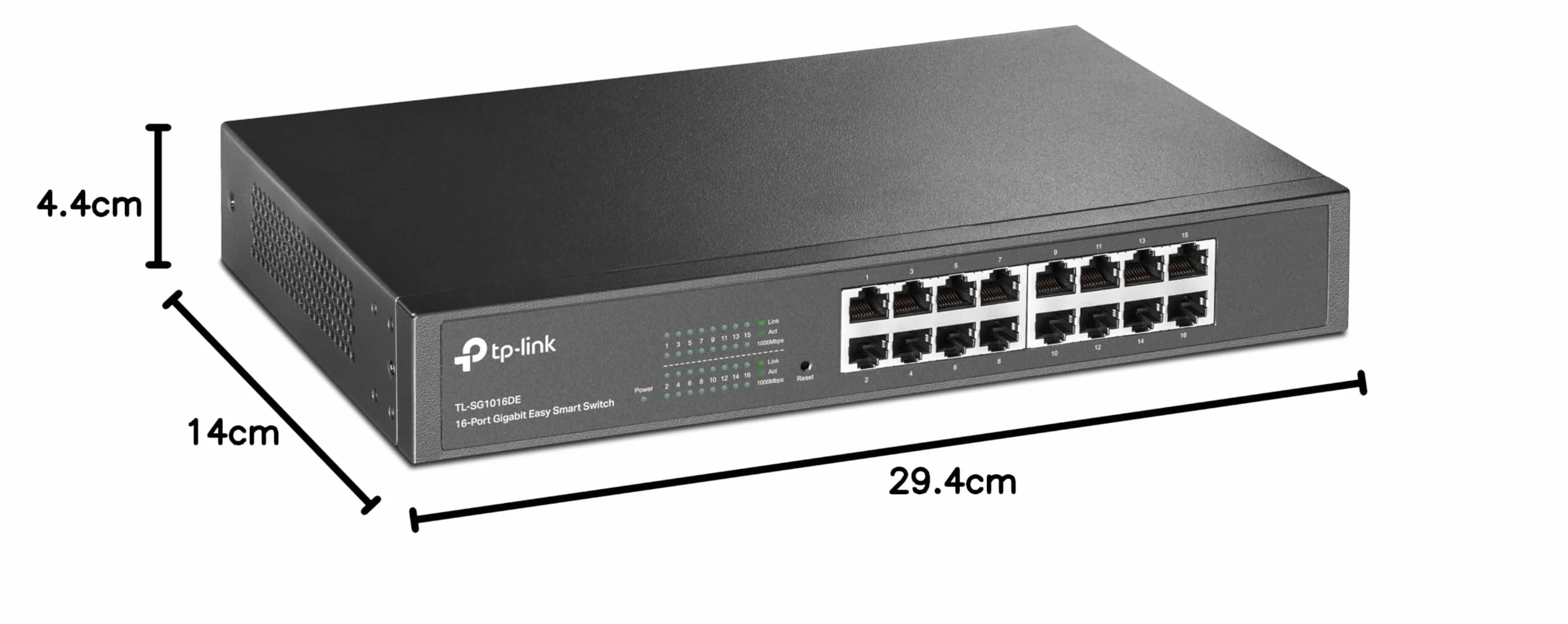 TP-Link TL-SG1016DE 16-Port Gigabit Easy-Smart Ethernet Switch, Steel Case, 13-Inch Rack-Mount