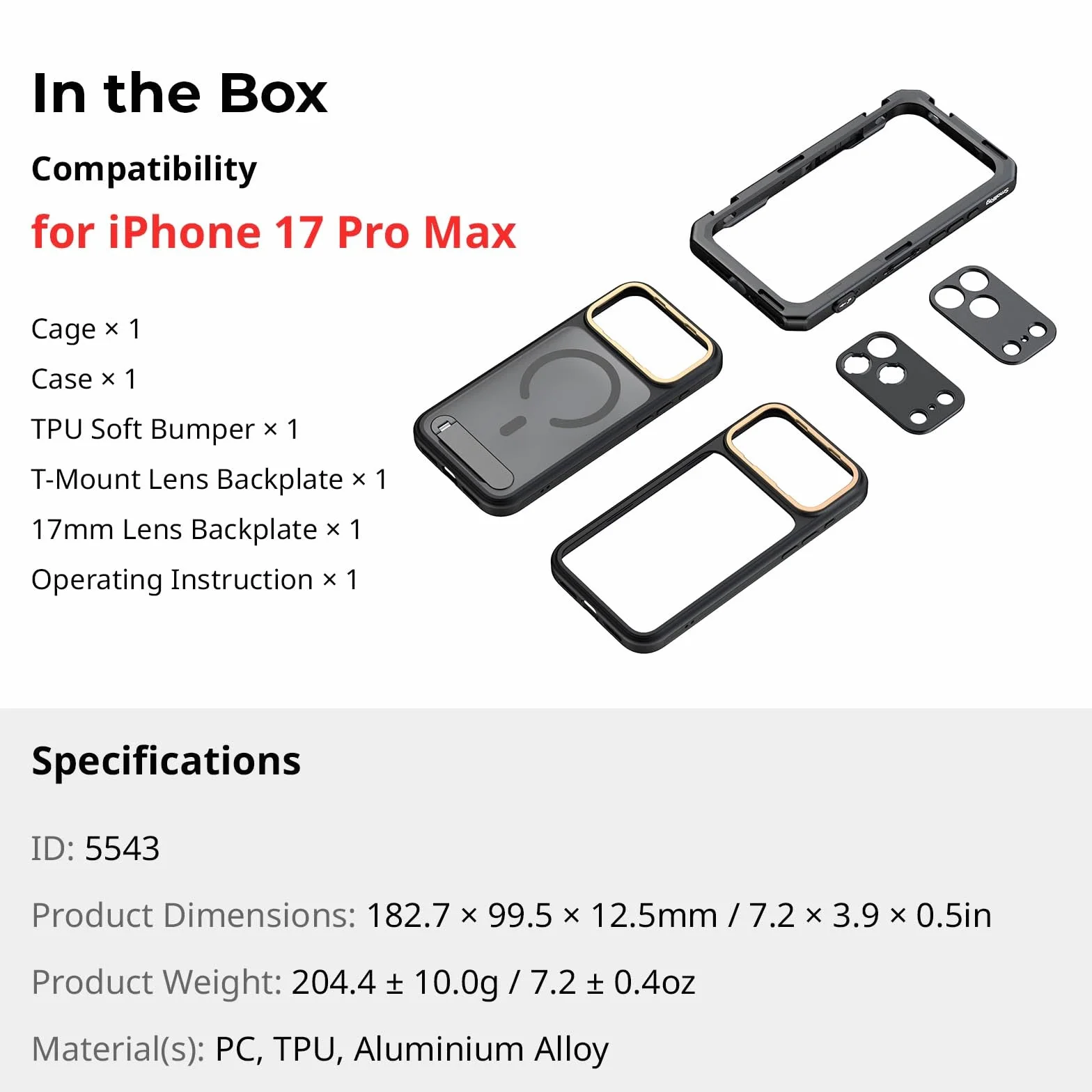 SMALLRIG Mobile Video Cage for iPhone 17 Pro Max Filmmaking Vlogging (Flagship Edition)