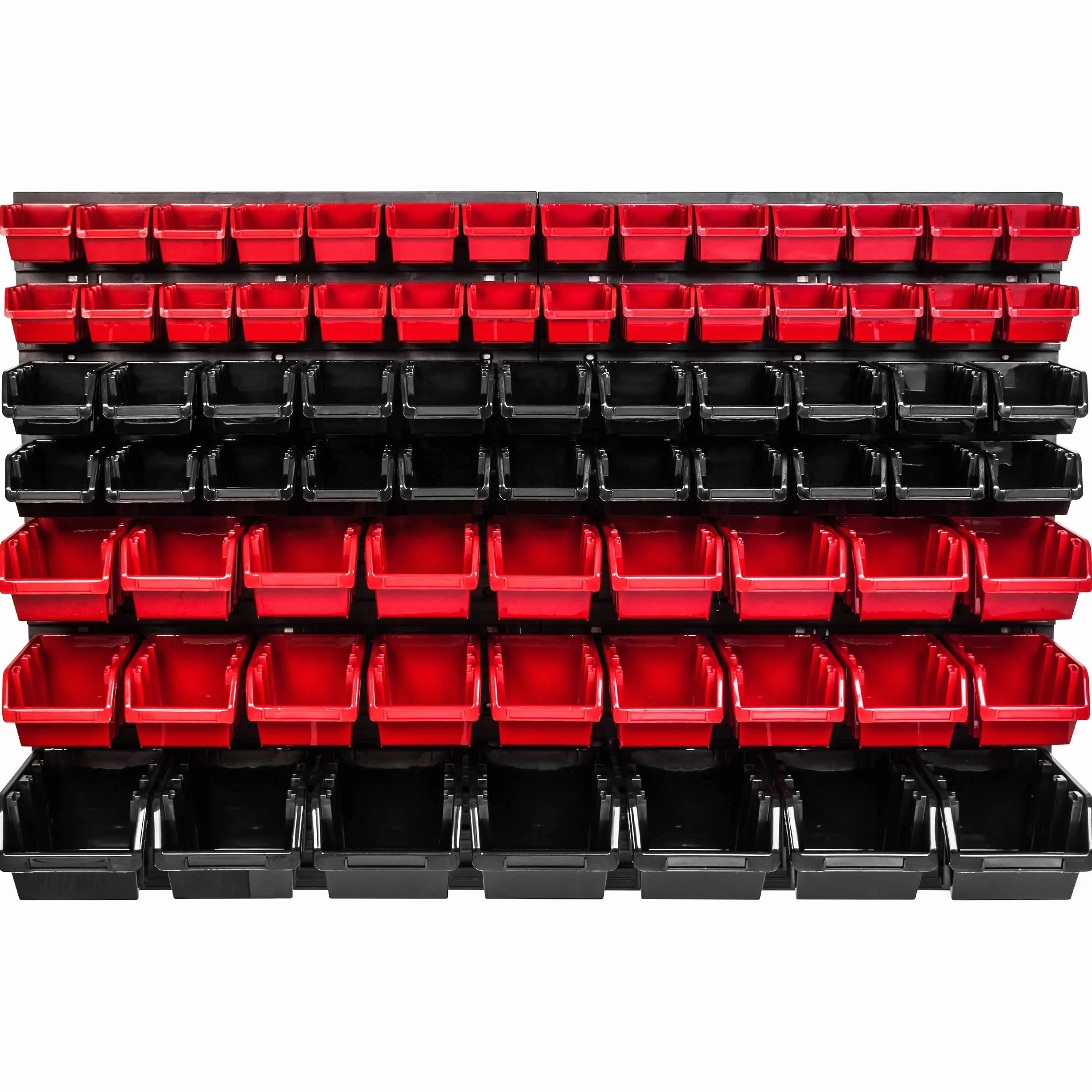 System magazynowy regał ścienny 1152 x 780 mm, 75 szt. pudełka, pojemniki do układania w stos, pojemniki do przechowywania, bardzo mocne płyty ścienne, regał, możliwość rozbudowy, regał warsztatowy, magazyn, regał ścienny, regał wtykowy