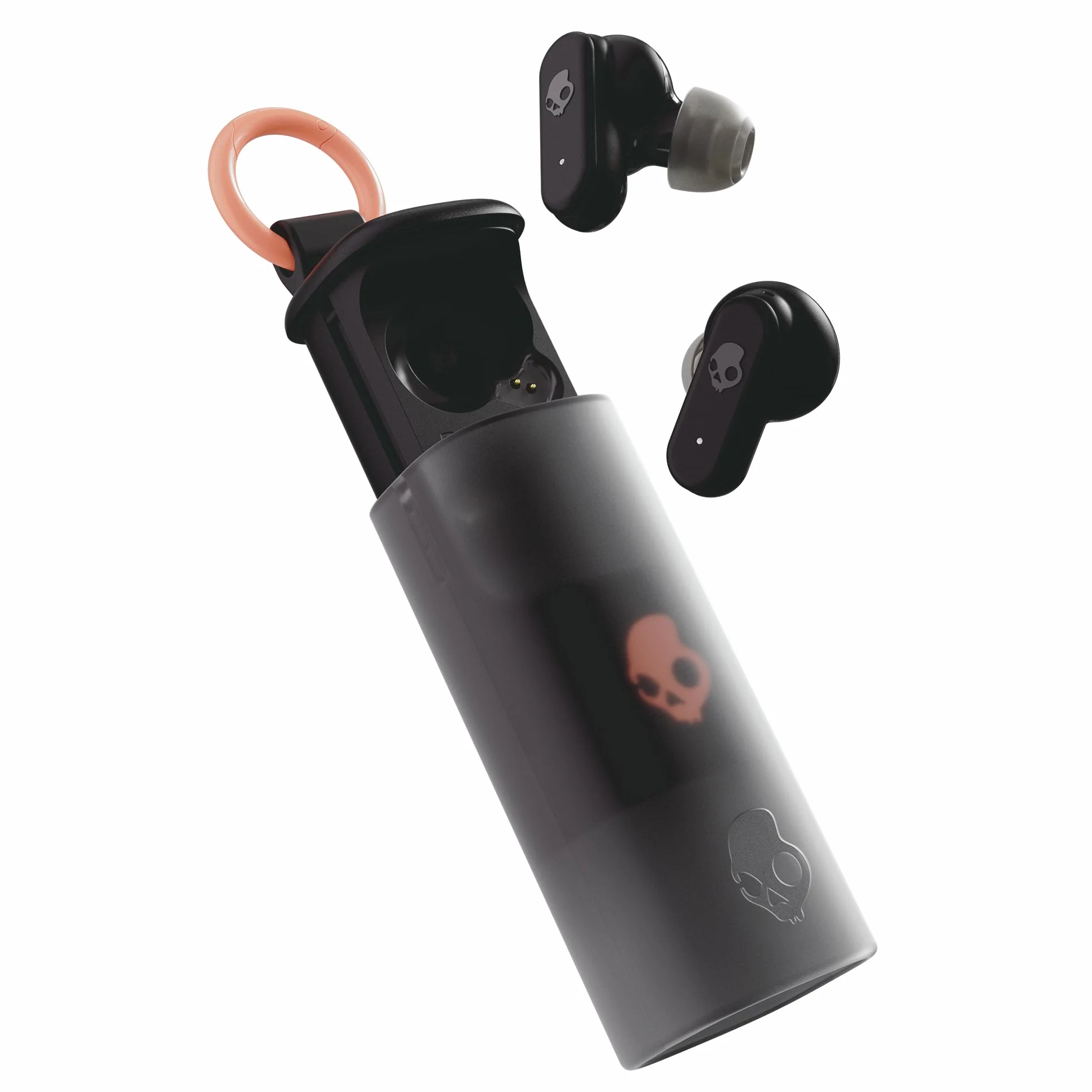 Skullcandy Dime Evo Wireless Earbuds, Bluetooth Headphones, Noise Isolating Fit, Up to 36 Hours Battery, Microphone for iPhone Android, Easy Carry with Clip-Anywhere Case - True Black