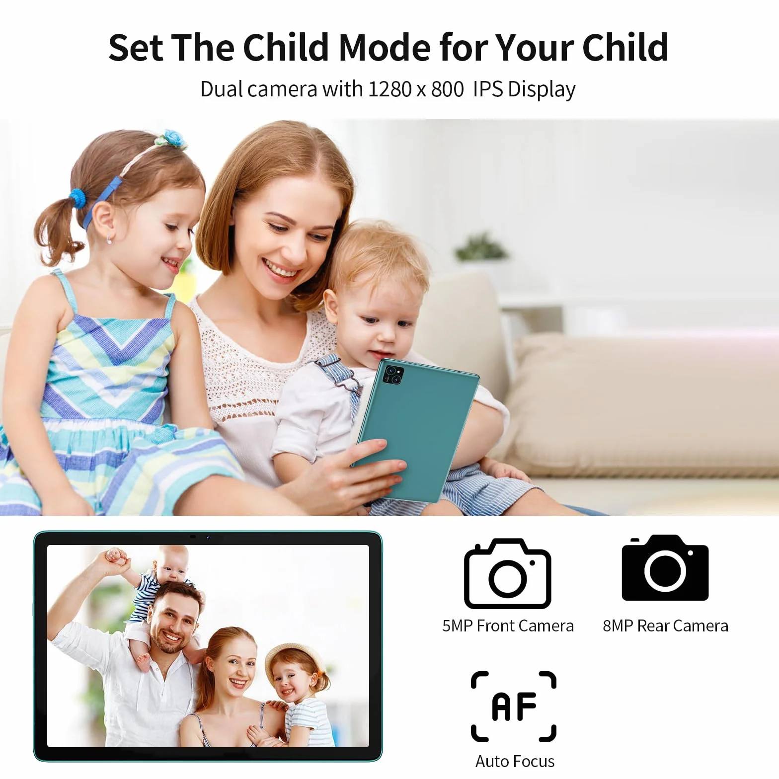 PRITOM 10-calowy tablet z systemem Android 14,3 w 1, 8 GB, 128 GB, z możliwością rozszerzenia do 1024 GB, 8000 mAh, tablet Wi-Fi, procesor Qcta-Core, Wi-Fi 6, Bluetooth, tablet z torbą, klawiaturą
