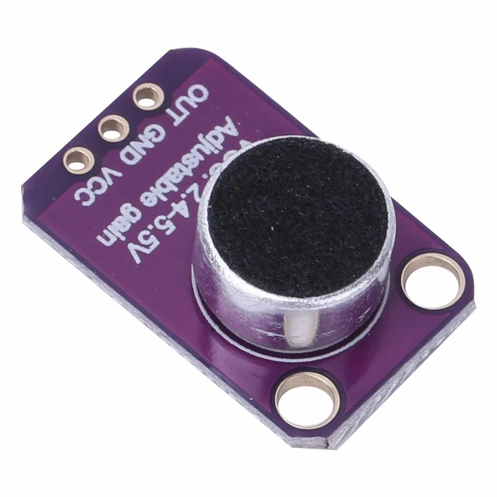 Hiletgo 2 Sztuk Max4466 Wzmacniacz Mikrofonowy Moduł Czujnik Dźwięku 2.4V-5.5V