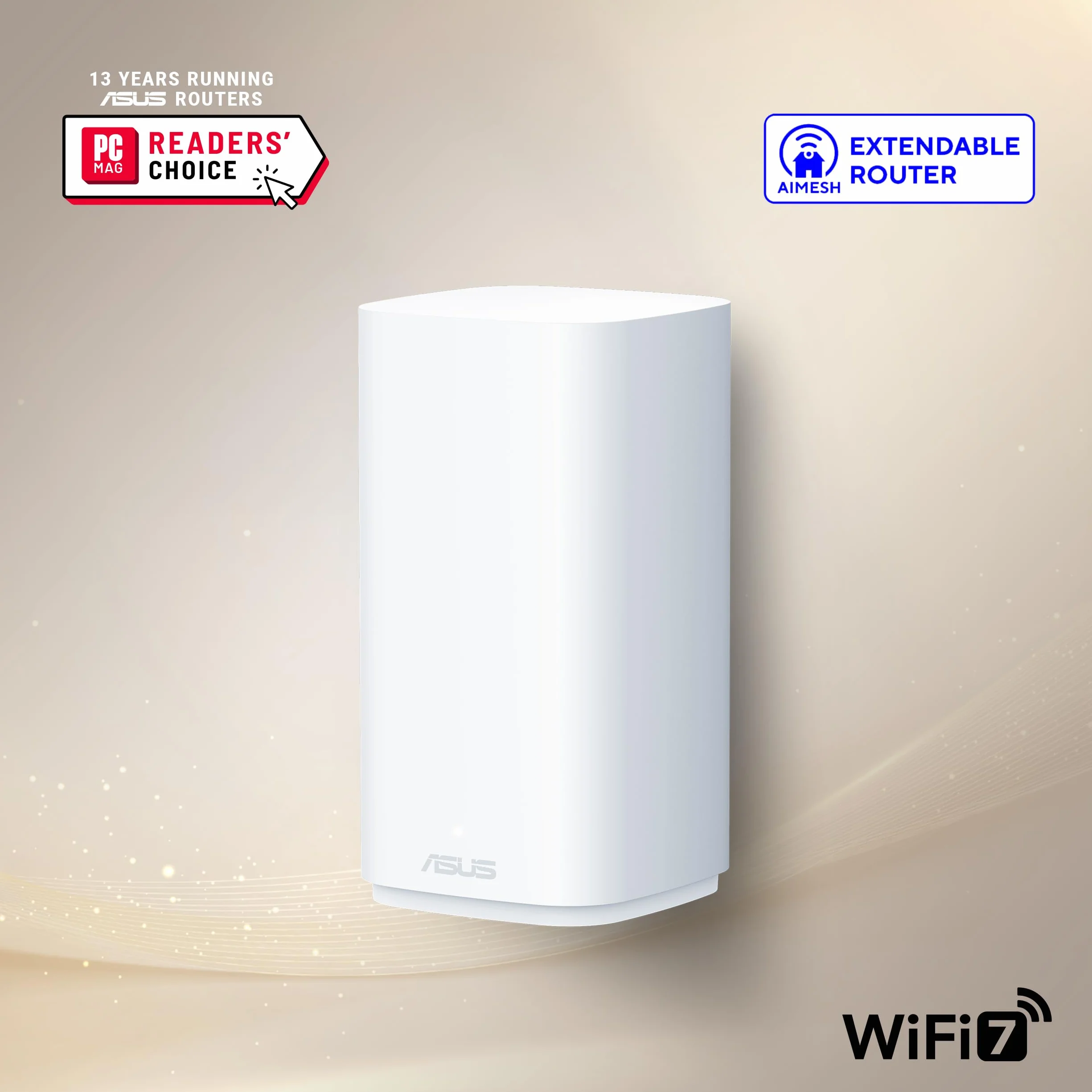 ZenWiFi BD4 BE3600 Outdoor Dualband WiFi 7 AiMesh rozszerzalny router 1 szt. (3600 Mbit/s, zasięg do 235 m², podwójne porty 2,5 G, ochrona przed warunkami atmosferycznymi IP65, 3 SSID do urządzeń IOT,