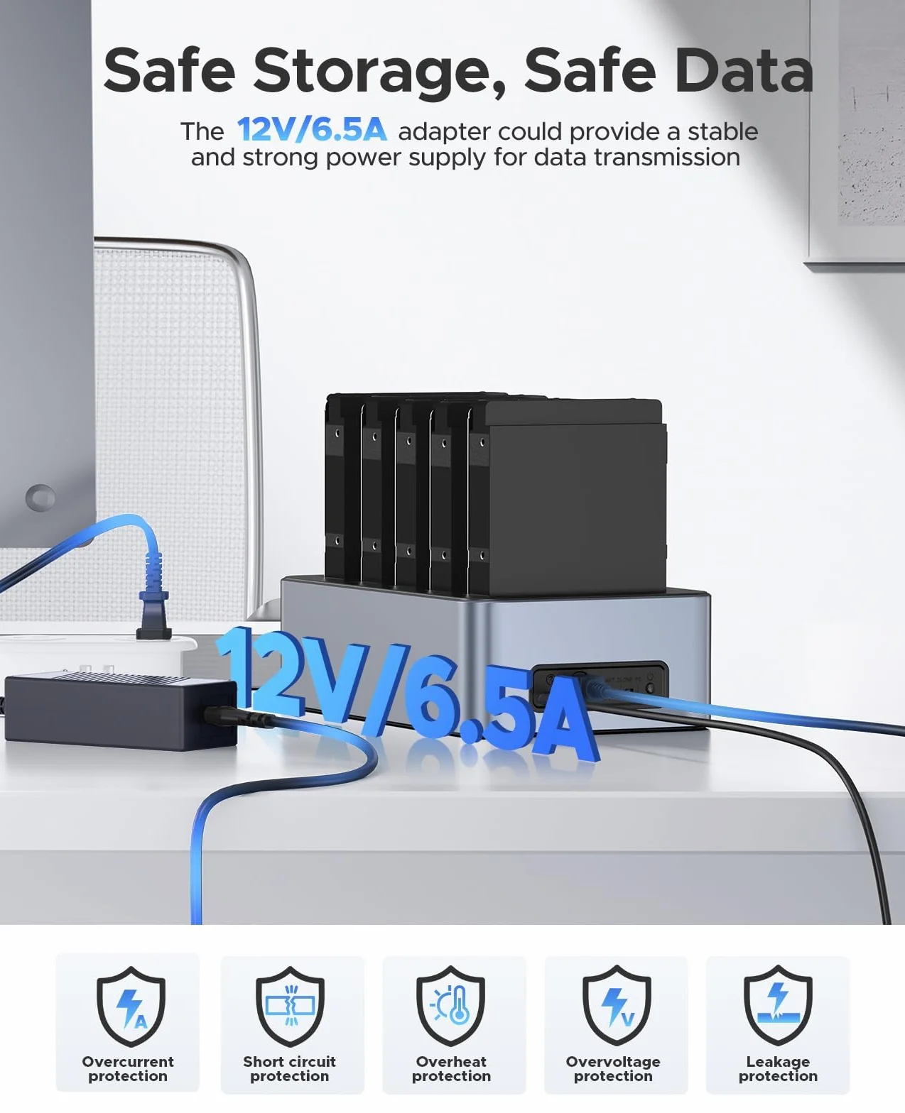 ORICO Clone HDD Aluminiowa stacja dokująca USB 3.2 Gen 1 do SATA 2,5/3,5" SSD/HDD do 20 TB, klonowanie offline