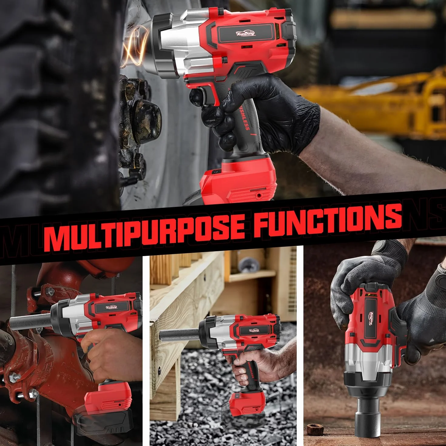 Milwaukee 1850 funtów 2500 NM bezszczotkowy klucz udarowy 3/4" bezszczotkowy klucz udarowy 4 prędkości LED do akumulatora 18 V