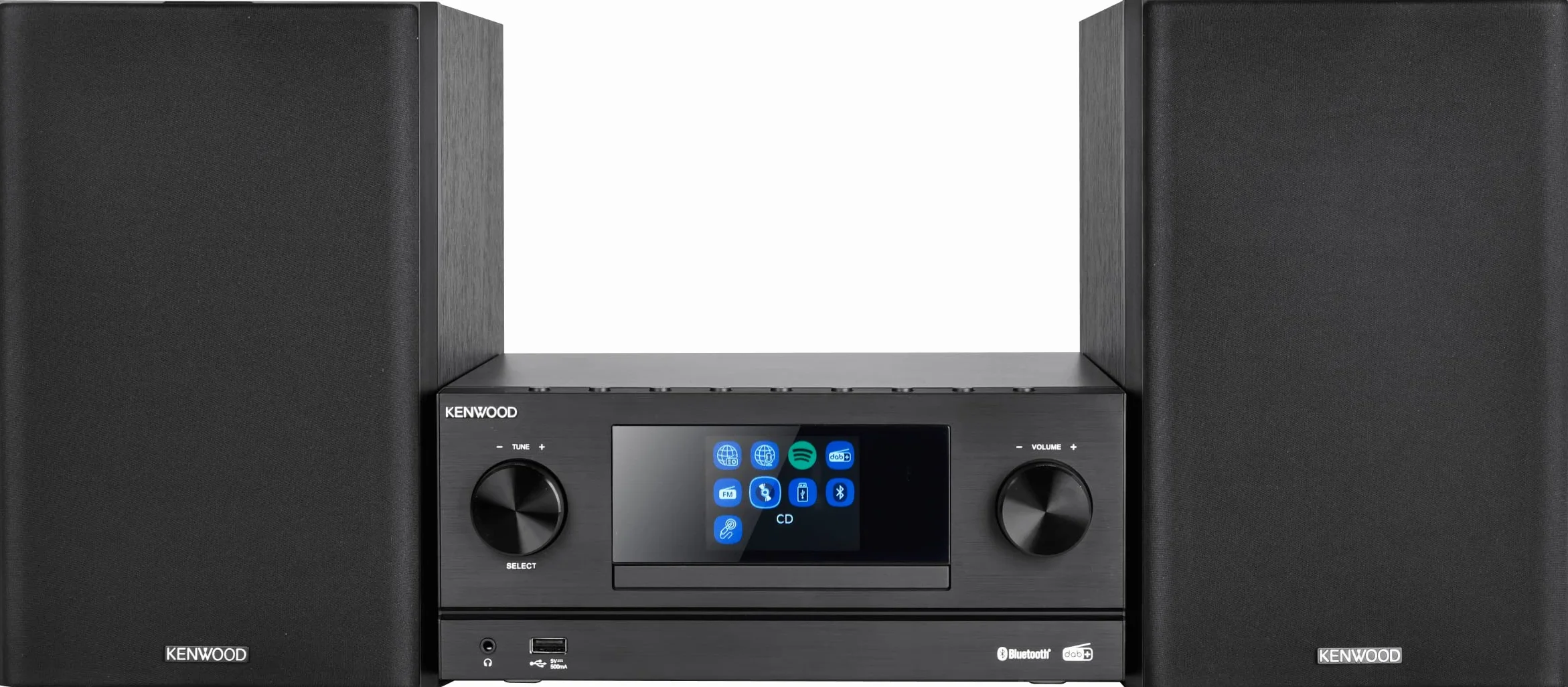 KENWOOD M-9000S-B Micro System Hi-Fi z CD, DAB+, radiem internetowym, Bluetooth, USB, kolorowym wyświetlaczem TFT