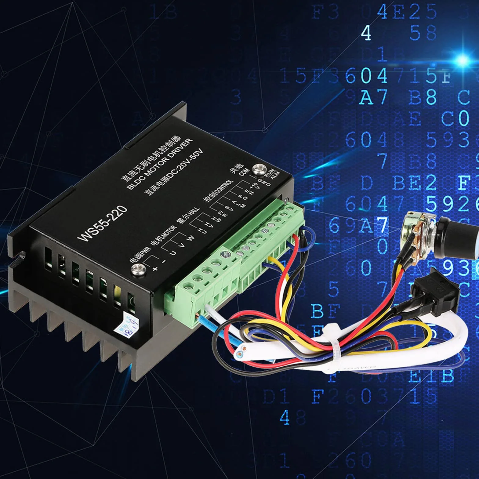 WS55 220 DC 48V 500W CNC bezszczotkowe wrzeciono sterownik silnika BLDC wysokowydajny 3-fazowy sterownik silnika BLDC do elektronarzędzi szlifierka jadeitowa