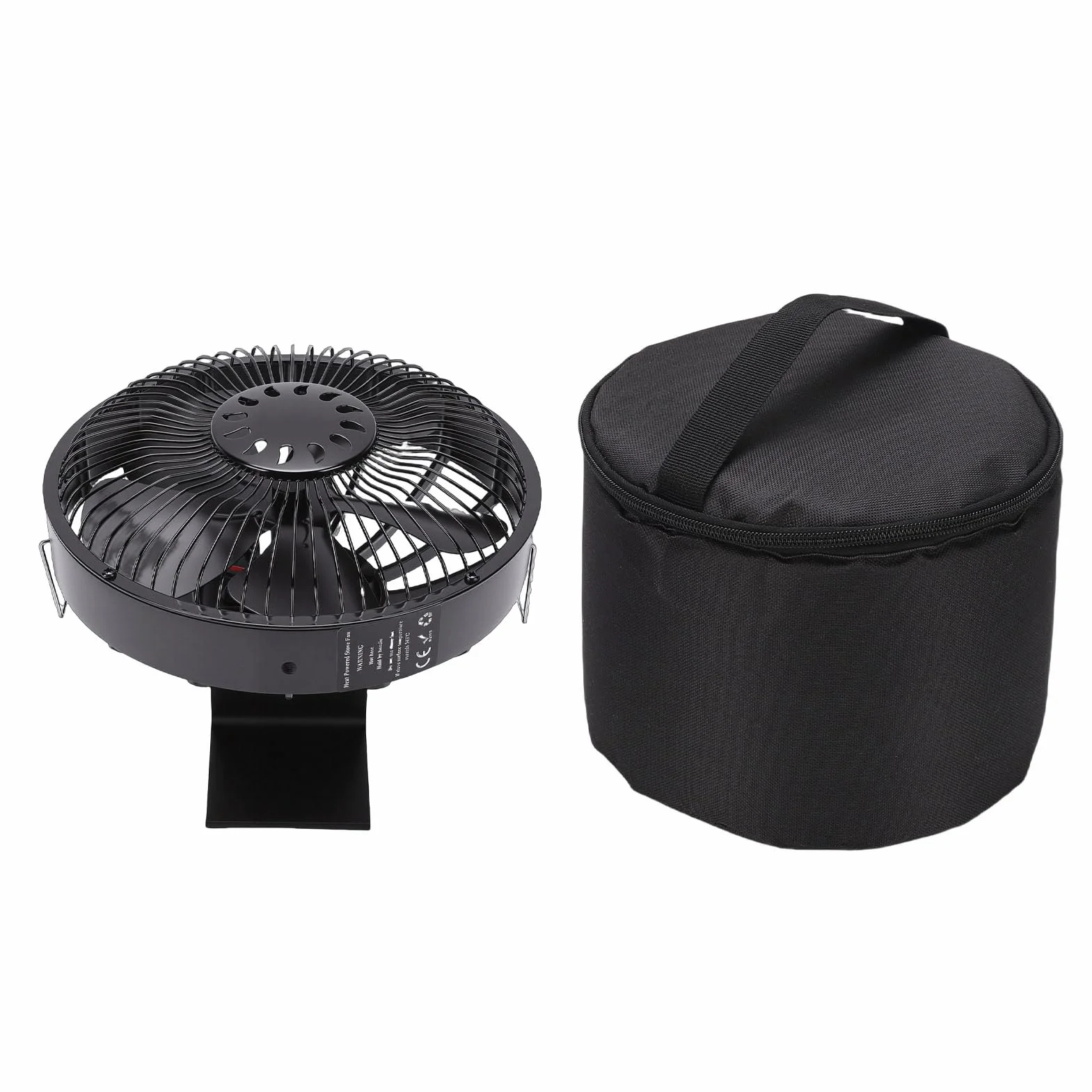Wentylator Piecowy Zasilany Ciepłem, Wentylator Kominkowy ze Stopu Aluminium o Cichej Pracy, 100 do 250C 212 do 482F Dystrybucja Ciepła Pieców Opalanych Drewnem RV Camping
